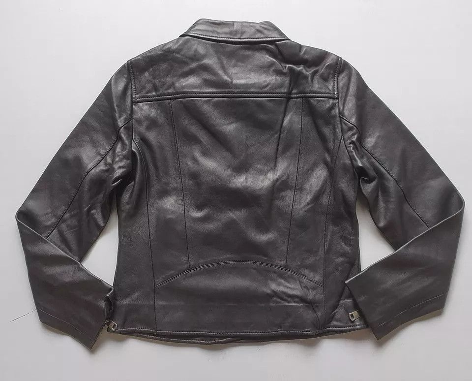 Reiss REISS Women's Geo-Soft Leather Jacket UK12/US8 IFD-0723 Size M / US 6-8 / IT 42-44 - 2 Thumbnail