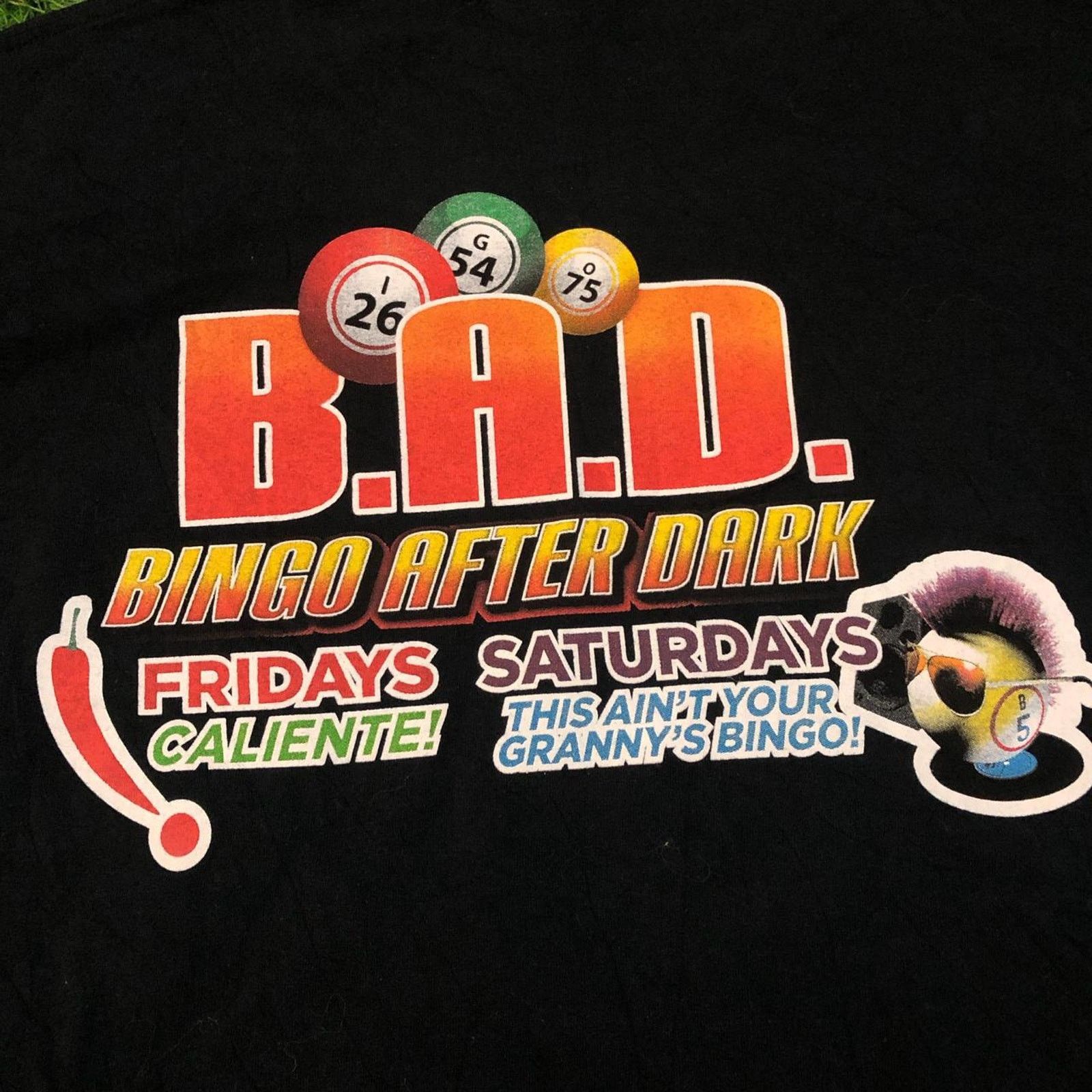 Gildan Black ‘B.A.D.’ Bingo After Dark Graphic Tee Size US XL / EU 56 / 4 - 5 Thumbnail