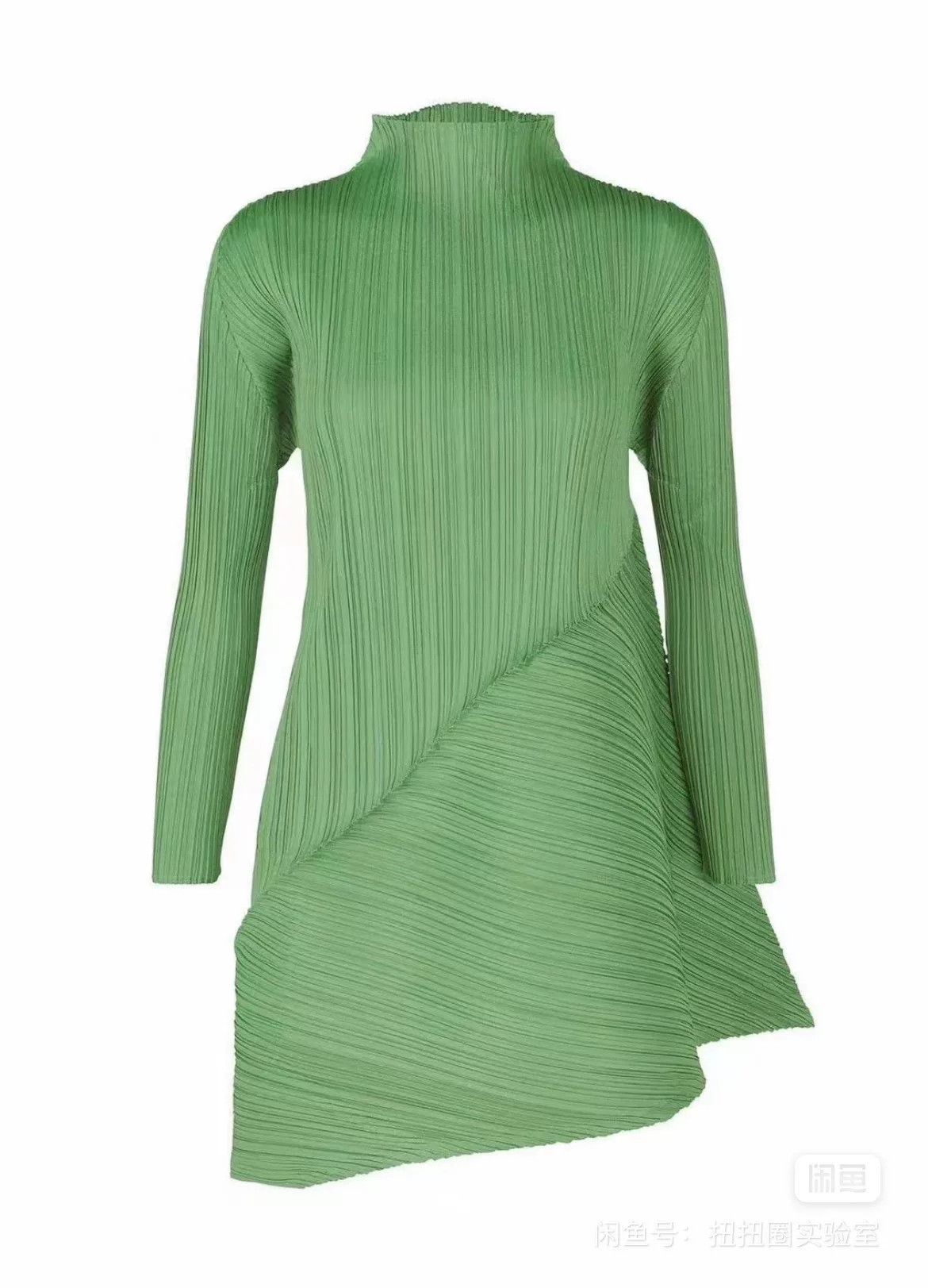 Issey Miyake Issey Miyake Green Pleated Dress Size L / US 10 / IT 46 - 1 Thumbnail