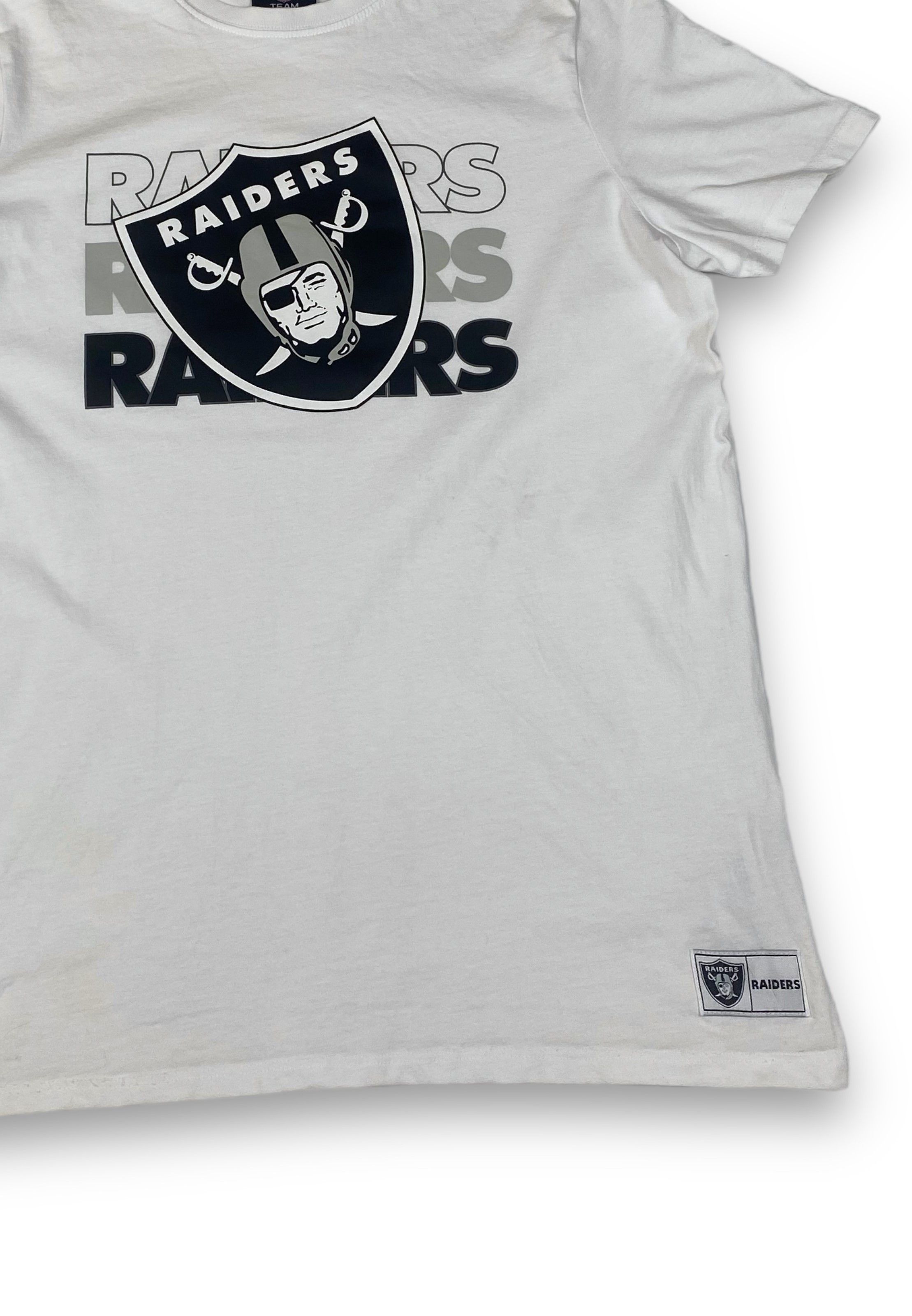 NFL Vintage RAIDERS White Big Logo T-Shirt M675 Size US S / EU 44-46 / 1 - 2 Thumbnail