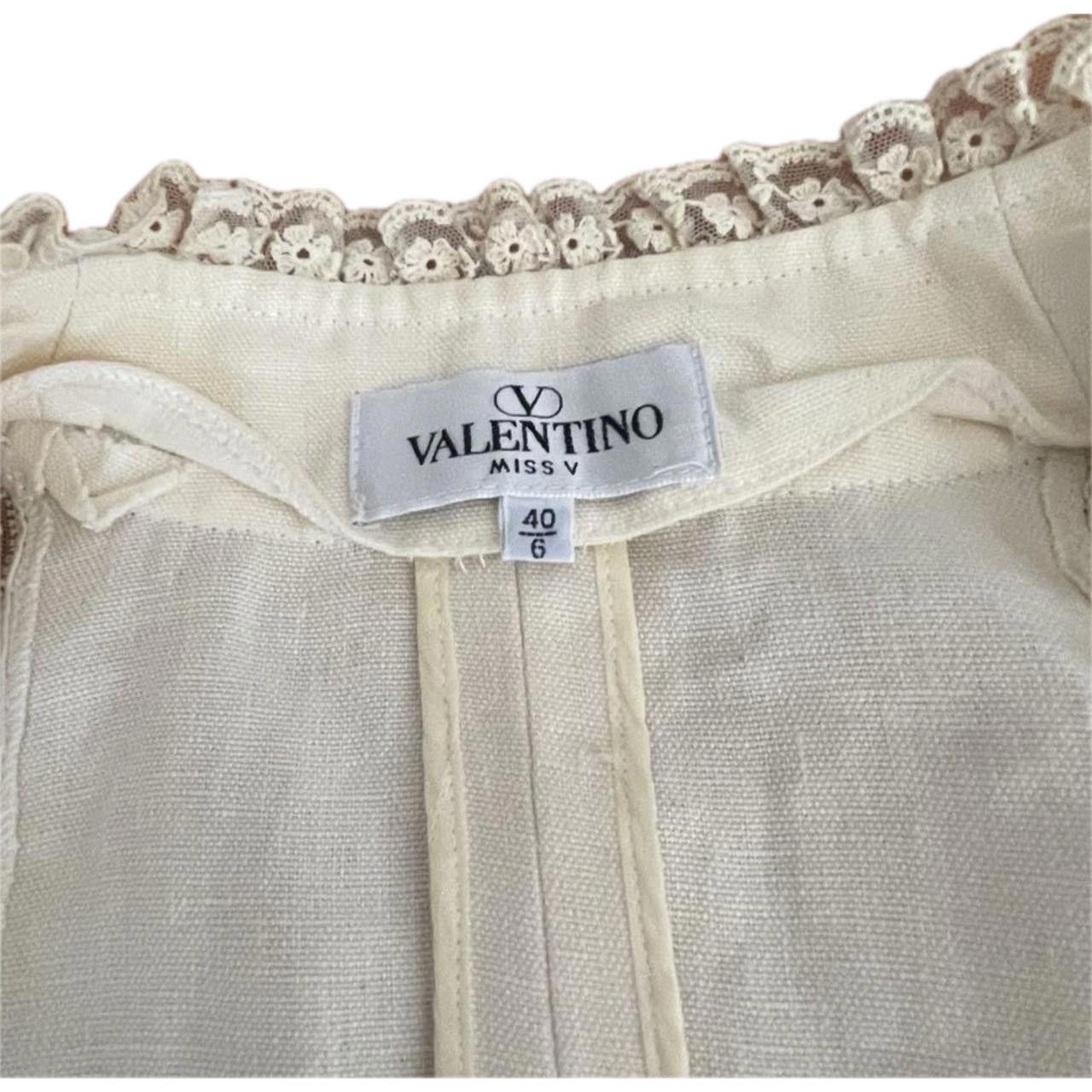 Valentino Miss V Valentino Linen Lace Ladder Detail Hem Jacket Size US M / EU 48-50 / 2 - 5 Thumbnail