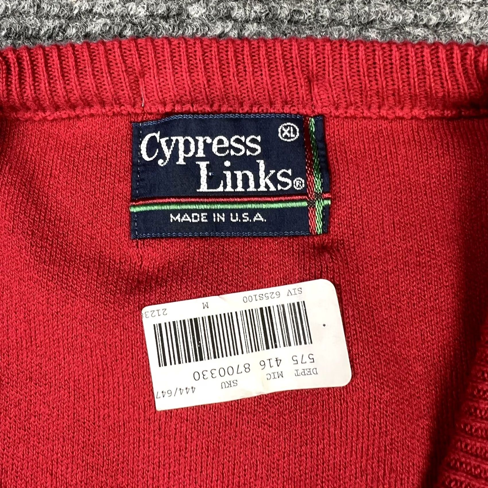 Vintage VINTAGE Cypress Links Red V-Neck Golf Sweater Vest Adult XL Men Size US XL / EU 56 / 4 - 2 Thumbnail