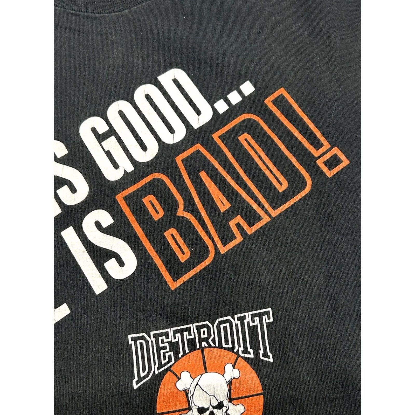 Fruit Of The Loom VINTAGE Detroit Pistons Bad Boys T-Shirt XL Black 1990 Championship 90s Size US XL / EU 56 / 4 - 5 Thumbnail