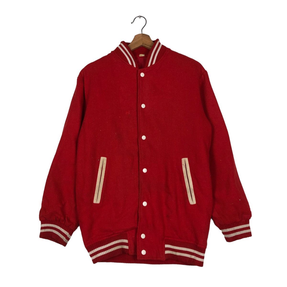 Japanese Brand 🔥VINTAGE VARSITY JACKET BOMBER JUMPER STADIUM RICH RED Size US M / EU 48-50 / 2 - 1 Thumbnail
