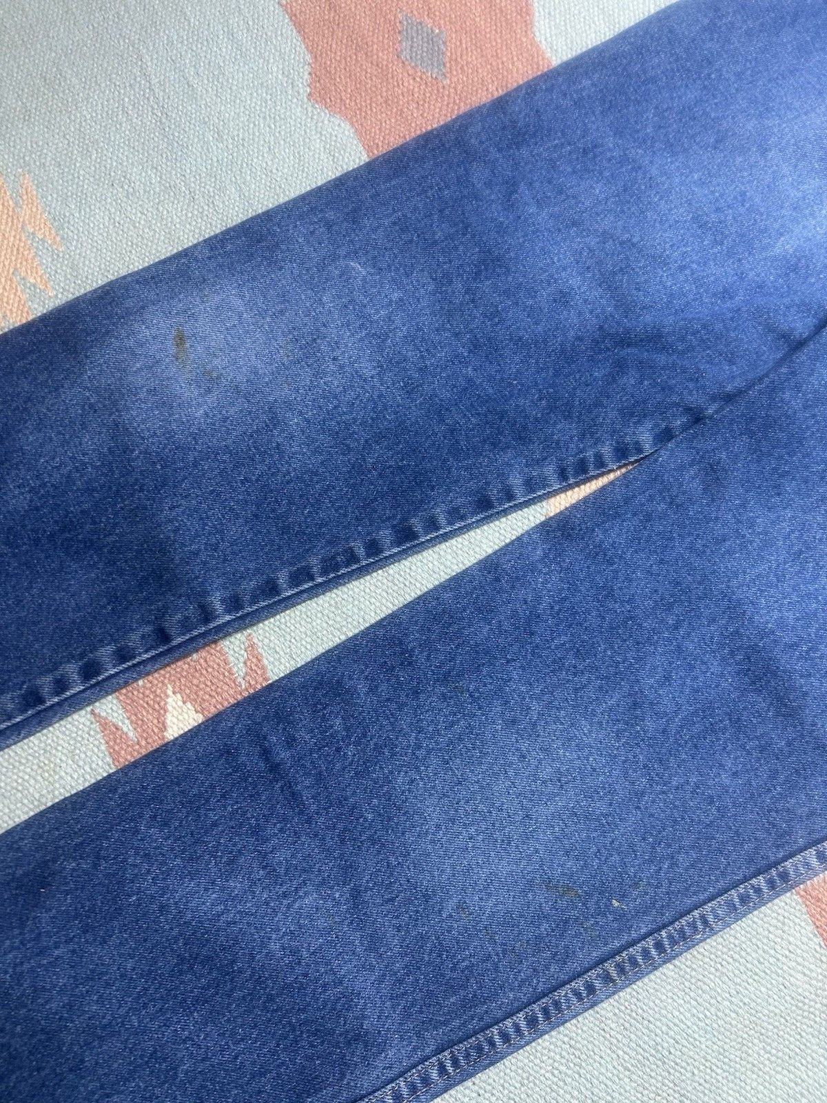 Vintage Vtg 70s rustler jeans faded whiskers straight USA made 34x31 Size US 34 / EU 50 - 10 Thumbnail