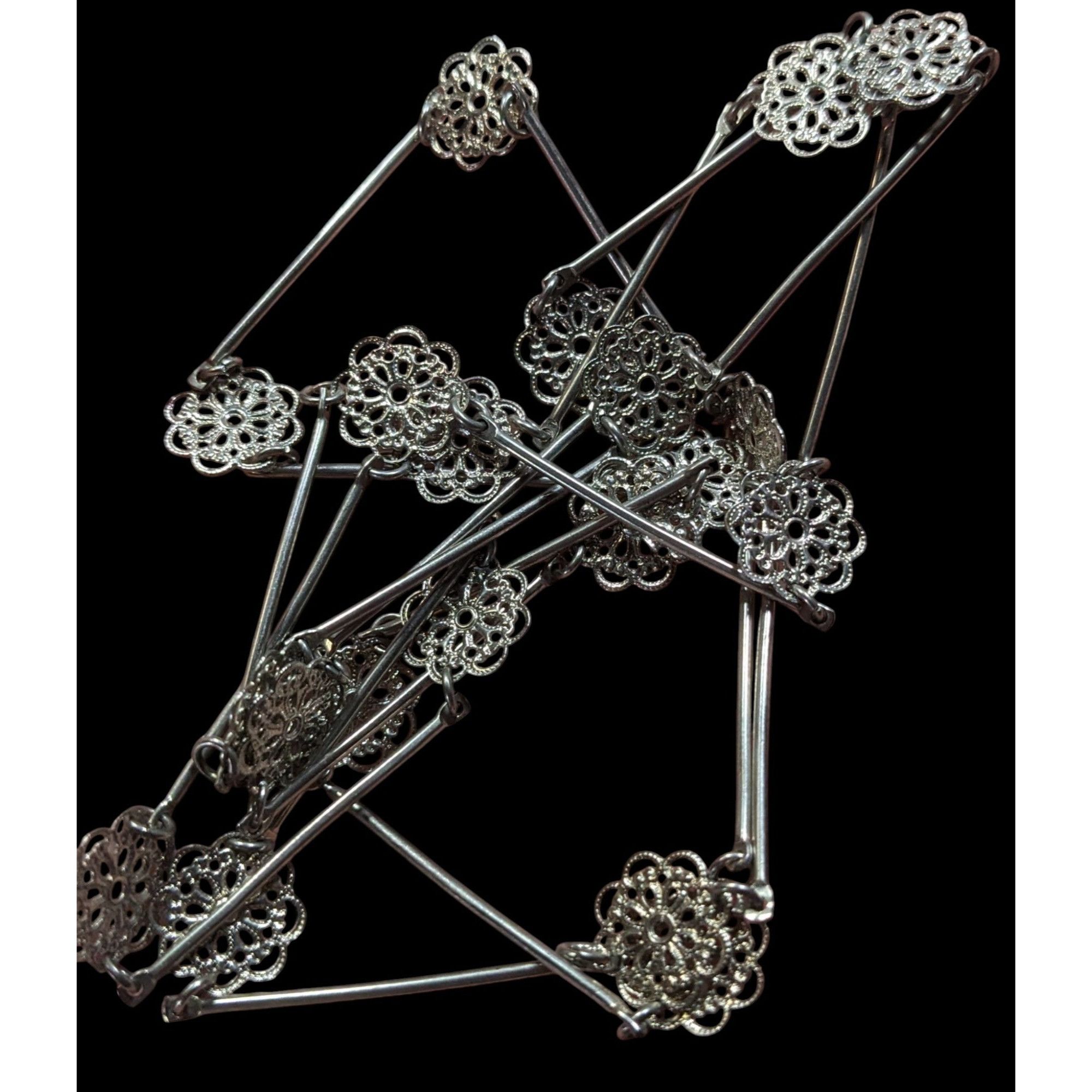 Other Silver Floral Filigree Long Station Necklace Size ONE SIZE - 3 Thumbnail