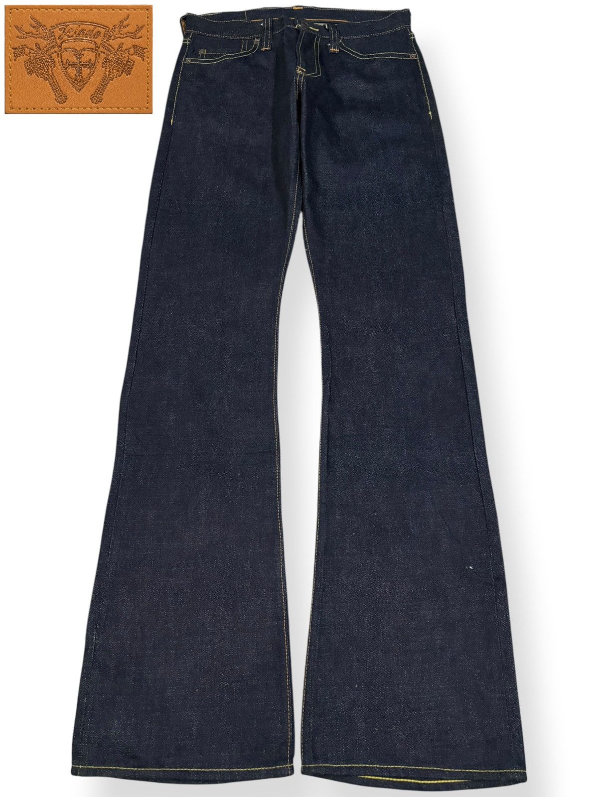 Tornado Mart Vintage Japanese Brand Jelado 15oz Raw Indigo Flare Jeans Size US 30 / EU 46 - 1 Thumbnail
