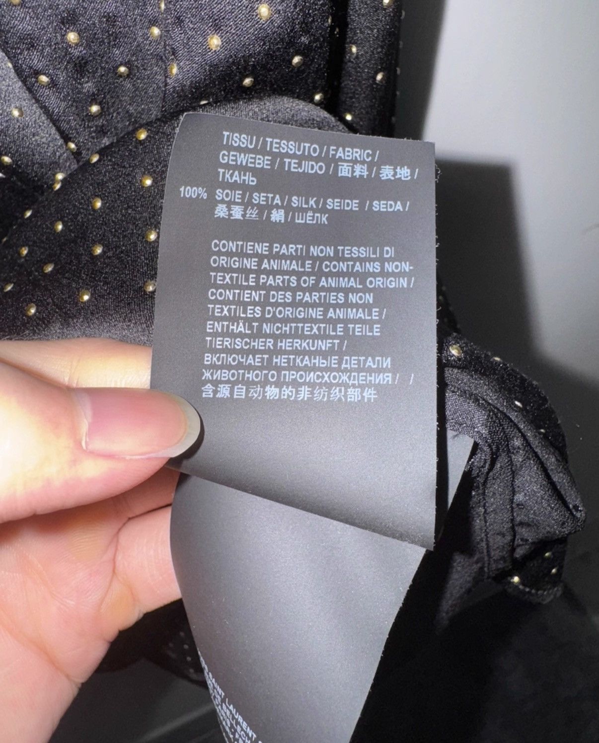 Saint Laurent Paris Saint Laurent 20SS Full-Studded Silk "Black Knight" Shirt Size US M / EU 48-50 / 2 - 7 Thumbnail