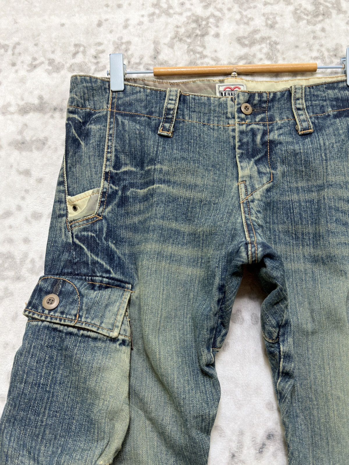 Le Grande Bleu (L.G.B.) TETTSUP Utility 3D Pocket Distressed Low Rise Skinny Cargo Size US 30 / EU 46 - 4 Thumbnail