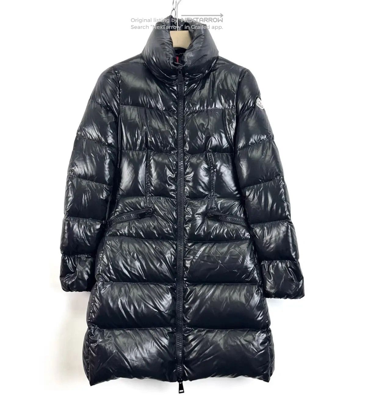 Moncler Classic Logo Black Shiny Waist Down Jacket K12, Women's (Size Xs)