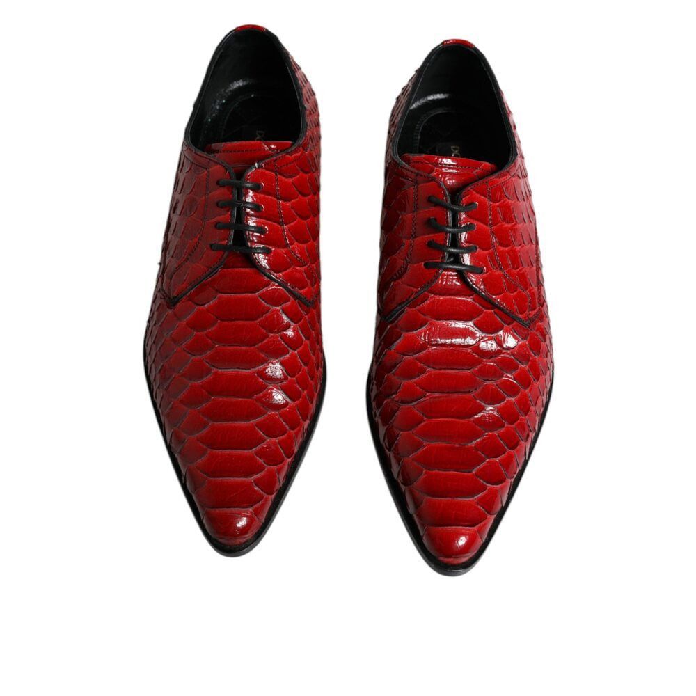 Dolce & Gabbana Dolce & Gabbana Red Textured Varnished Derby Men Formal Shoe Size US 10 / EU 43 - 3 Thumbnail