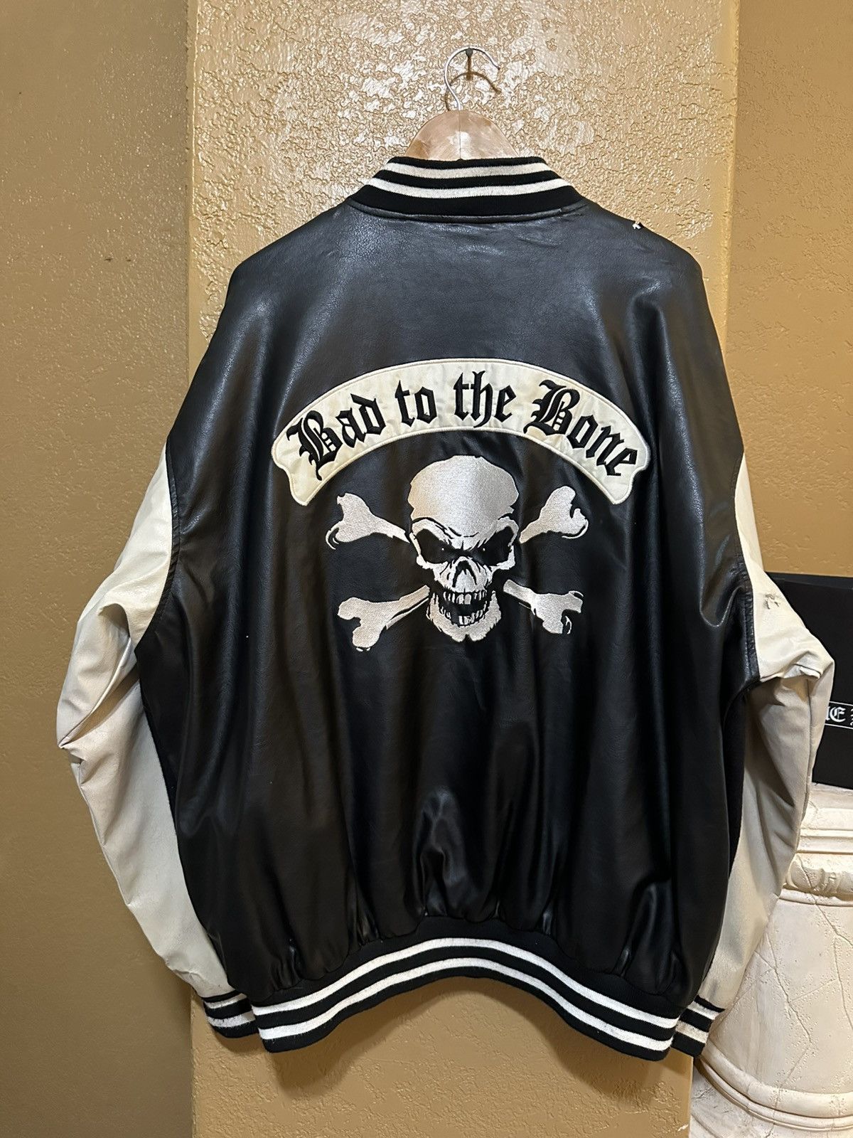 Vintage ⚫️ distressed Vintage Bad To The Bone Choppers Varsity Jacket Size US XL / EU 56 / 4 - 1 Thumbnail