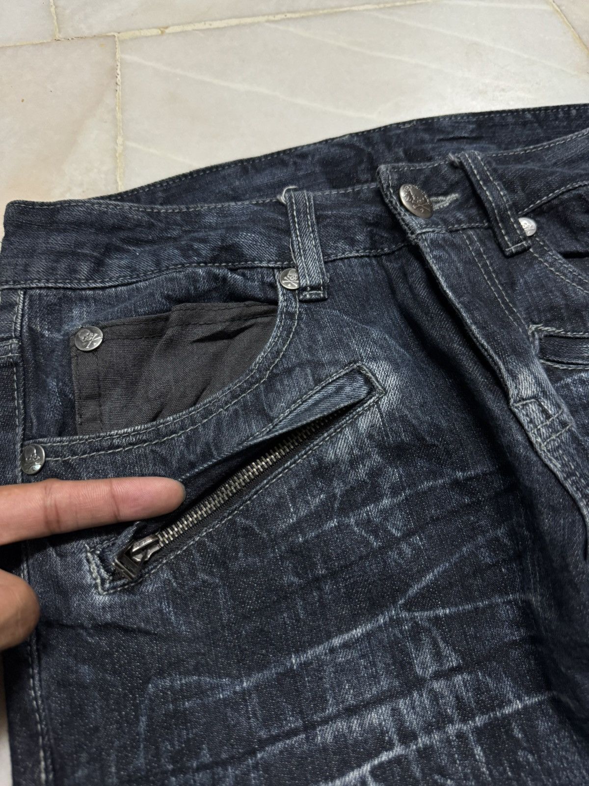 Japanese Brand 💥SICK Faded Jean Double Focus Multipocket Insane Pocket Rare Size US 30 / EU 46 - 7 Thumbnail