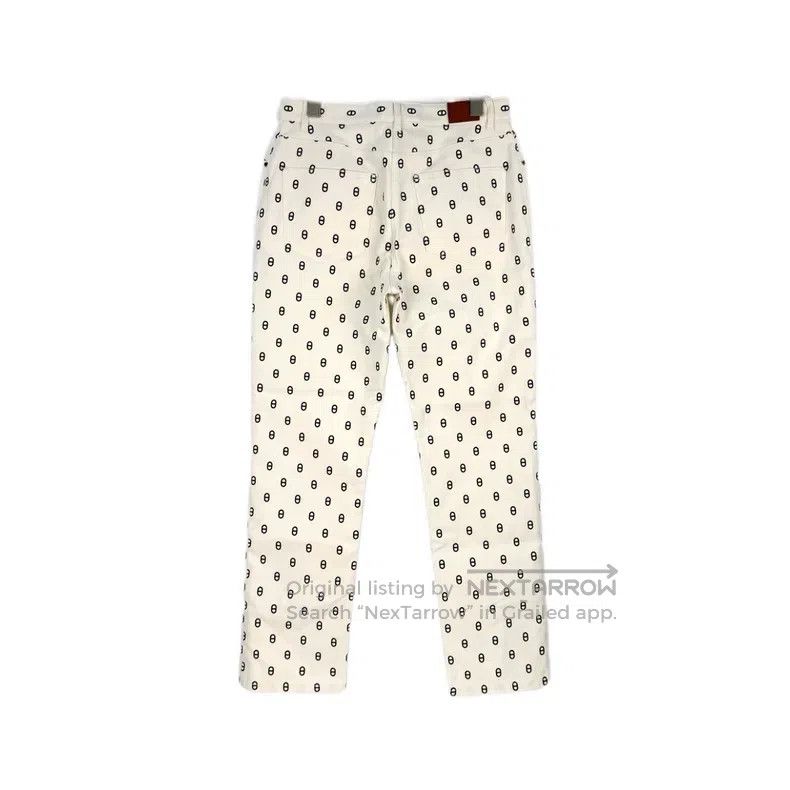 Hermes Hermes White pig nose full logo denim cotton long pants Size 26" / US 2 / IT 38 - 2 Thumbnail