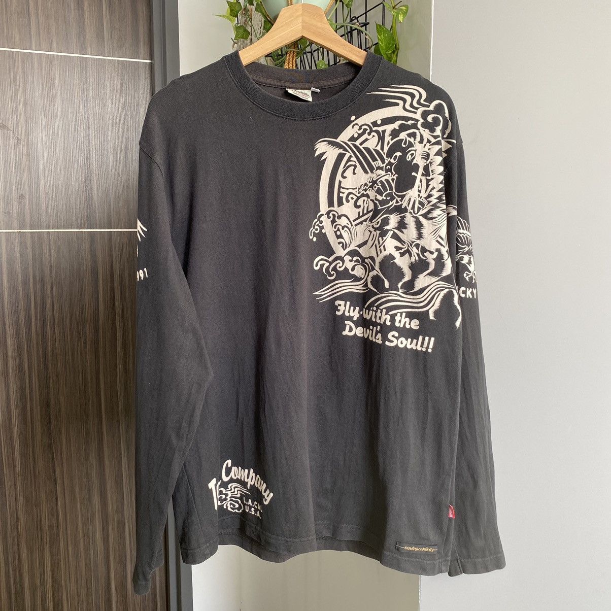 Tedman Vintage Faded Y2K Tedman Fly Devil ERD GRUNGE L/S TSHIRT Size US L / EU 52-54 / 3 - 4 Thumbnail