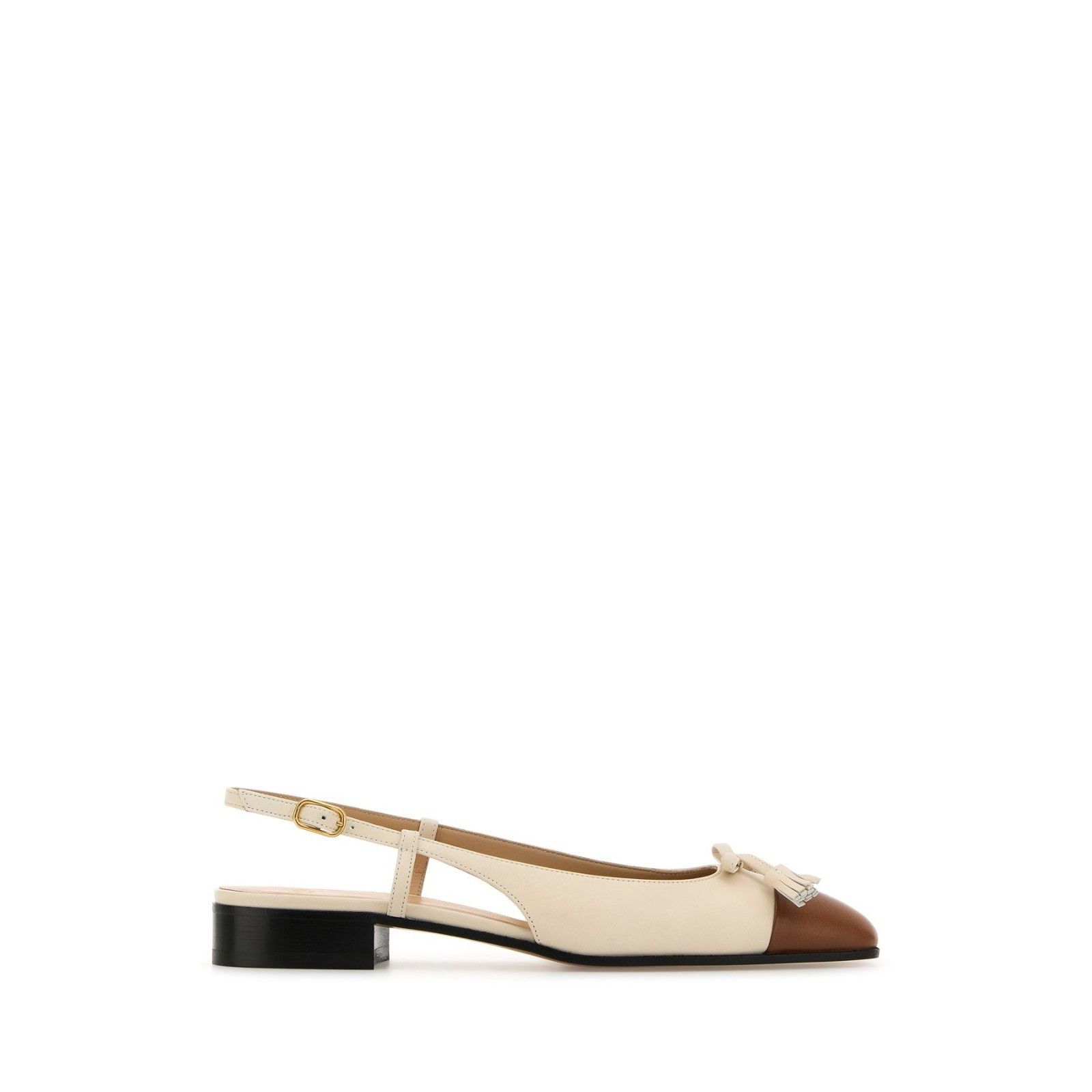 VALENTINO GARAVANI Valet Du Roe Two Tone Beige Leather Balle