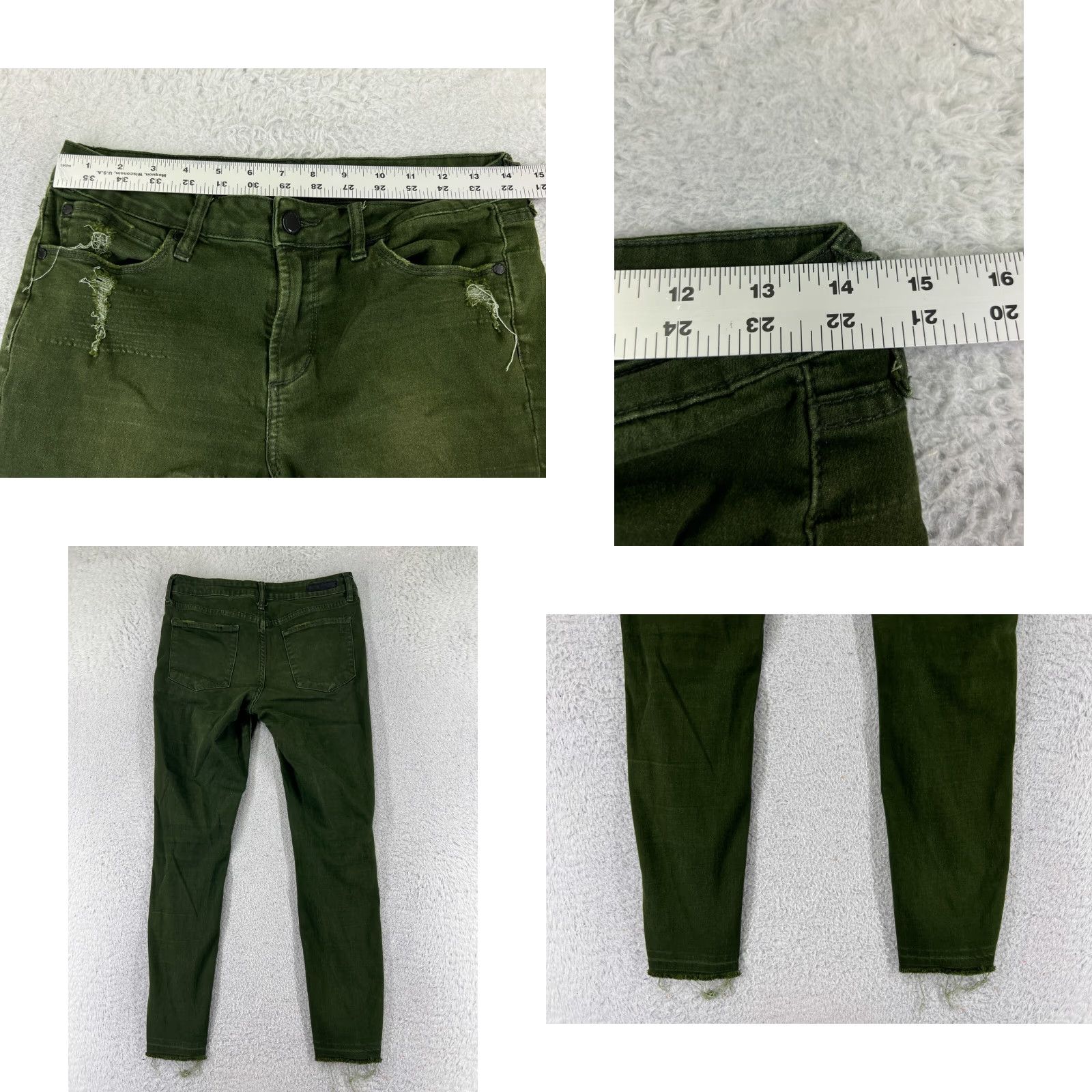 Vintage Articles of Society Jeans Women 28 Green Skinny Tapered Distressed Jegging 28x28 Vintage No Size 28" / US 6 / IT 42 - 9 Thumbnail