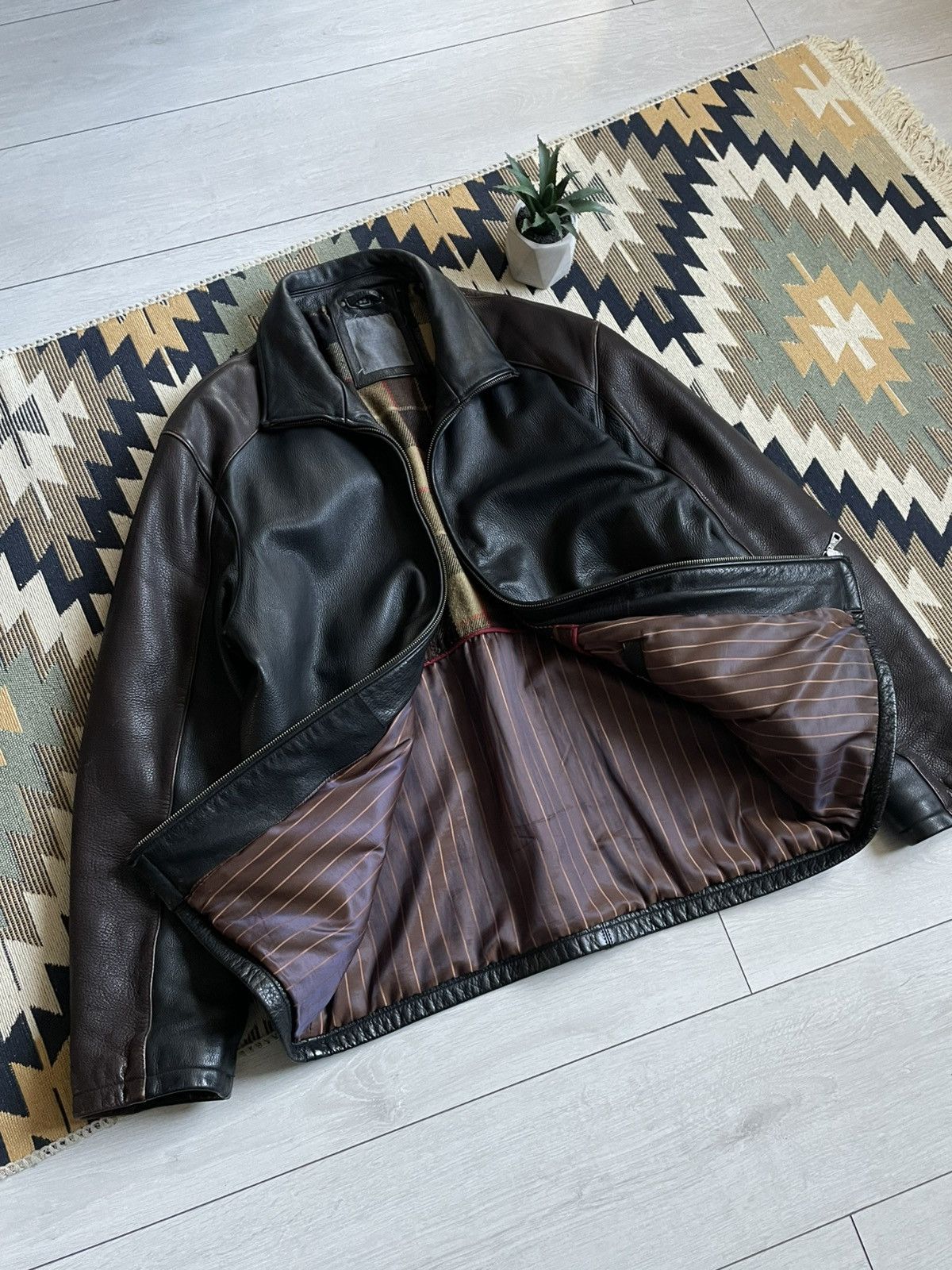Vintage Vintage 90’s Real Leather Aviator Jacket Size US L / EU 52-54 / 3 - 9 Thumbnail