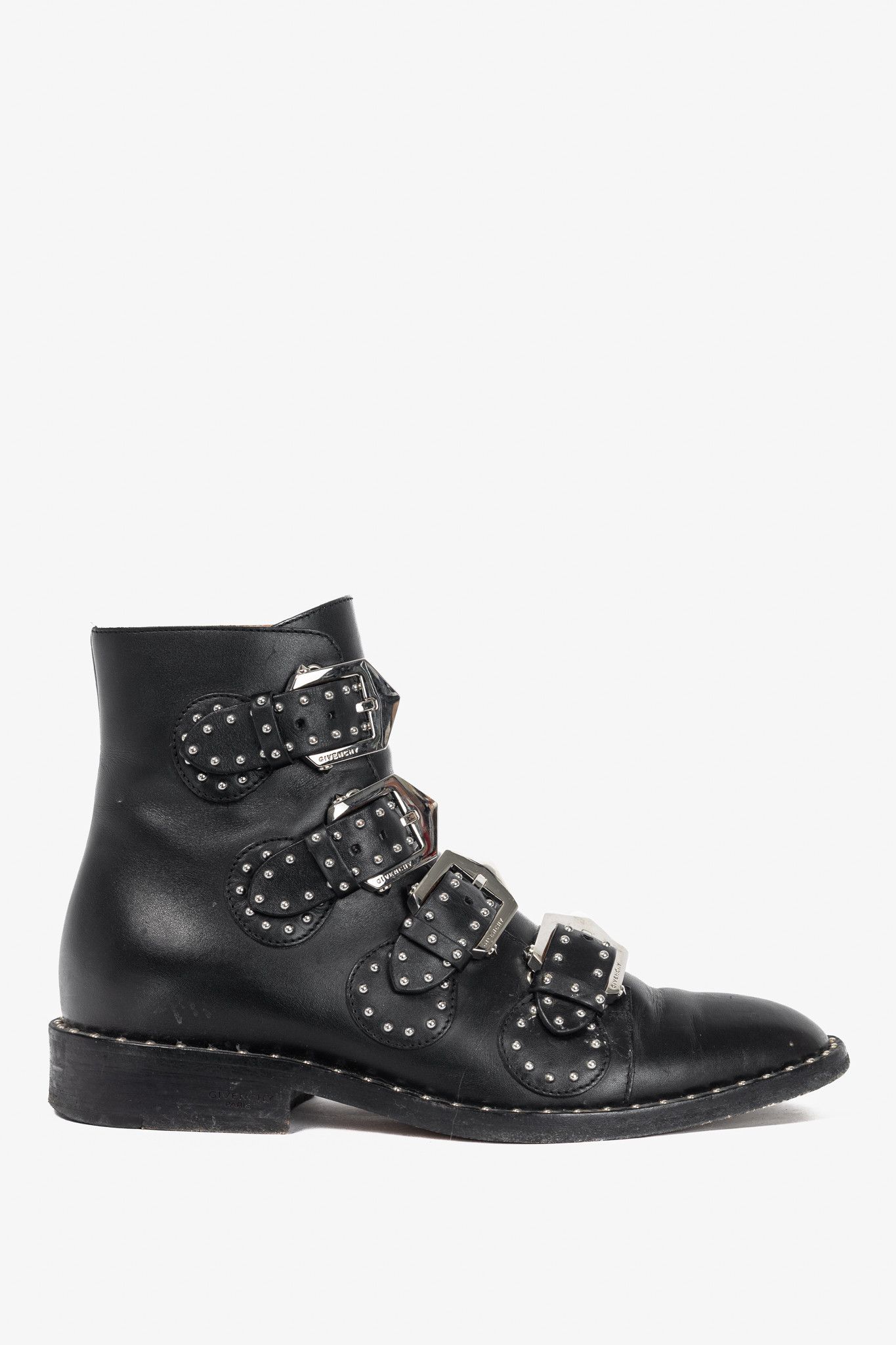 Givenchy Givenchy Elegant Prue Noir Studded Buckle Ankle Boots Size US 5.5 / IT 35.5 - 1 Thumbnail