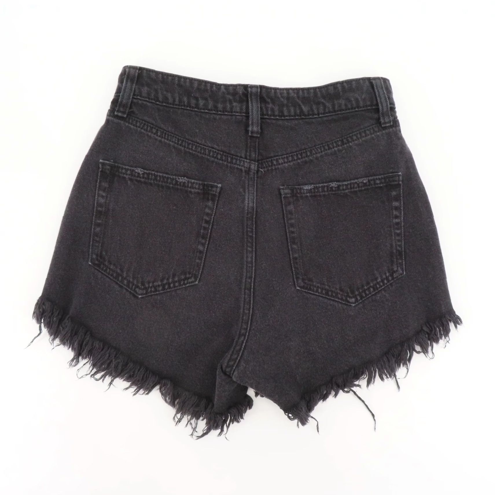 Vintage VINTAGE not applicable; use original: Wild Fable Women 2 Highest Rise Shorts Black Denim Cut-Off Shorts Rise High Button Fly 5-Pocket Size 26" / US 2 / IT 38 - 6 Thumbnail