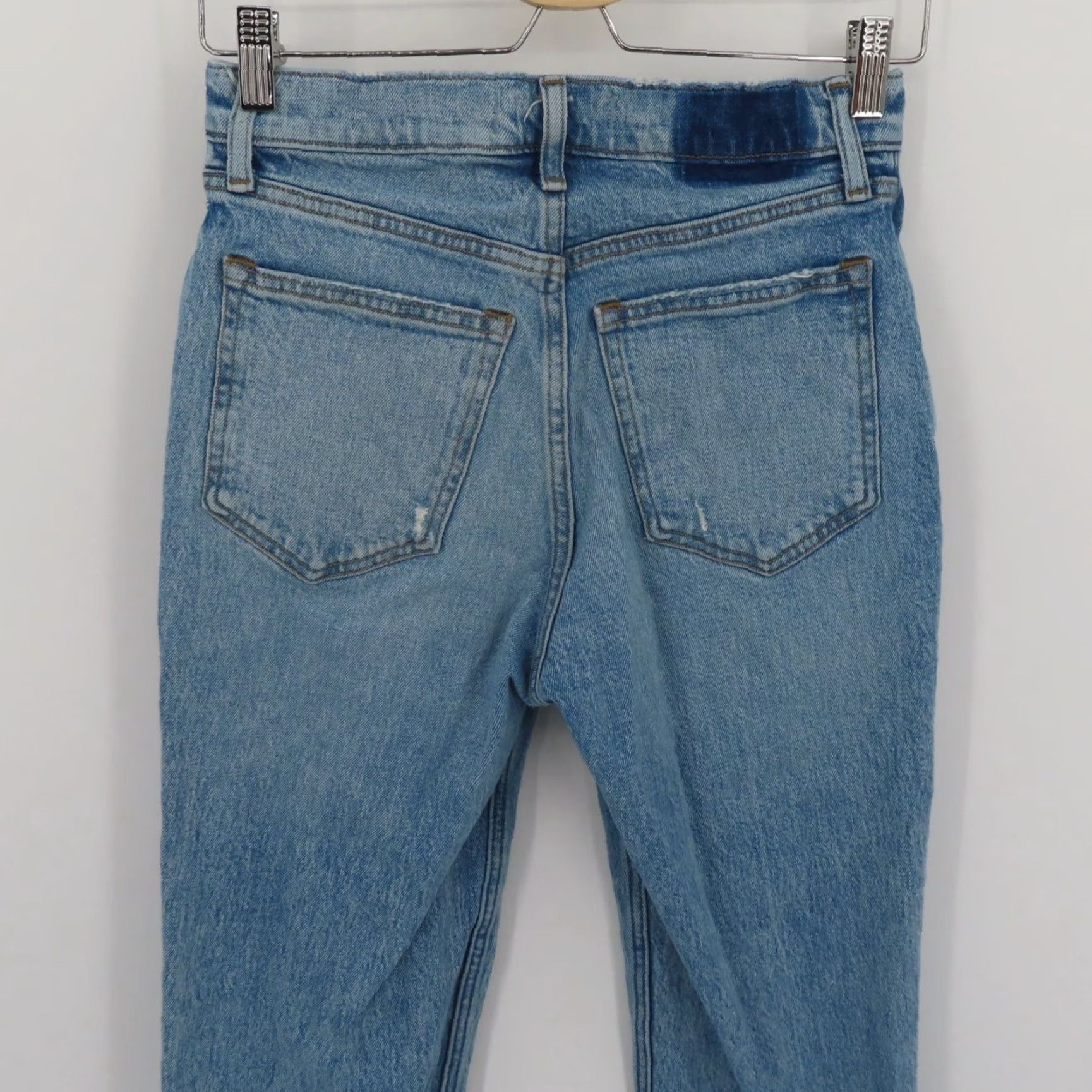 Abercrombie & Fitch VINTAGE Abercrombie & Fitch 90s Straight Ultra High Rise Distressed Denim Jeans Womens Jeans 27 BLUE Size 27" / US 4 / IT 40 - 6 Thumbnail