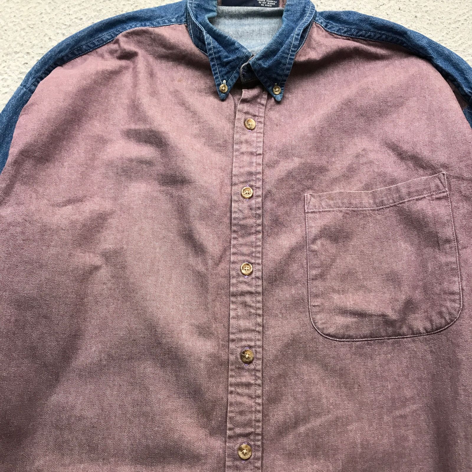 Other Vintage Bon Homme Button Down Denim Shirt Mens Large Pink Size US L / EU 52-54 / 3 - 9 Thumbnail