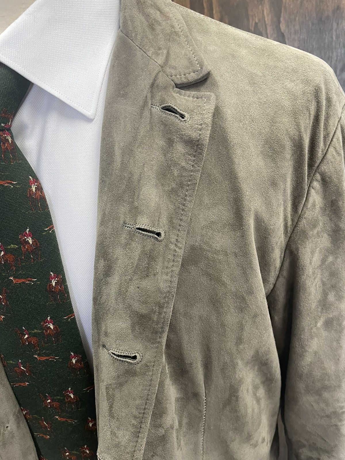 John Varvatos Butter Soft Goat Suede Jacket Size 46R - 2 Thumbnail