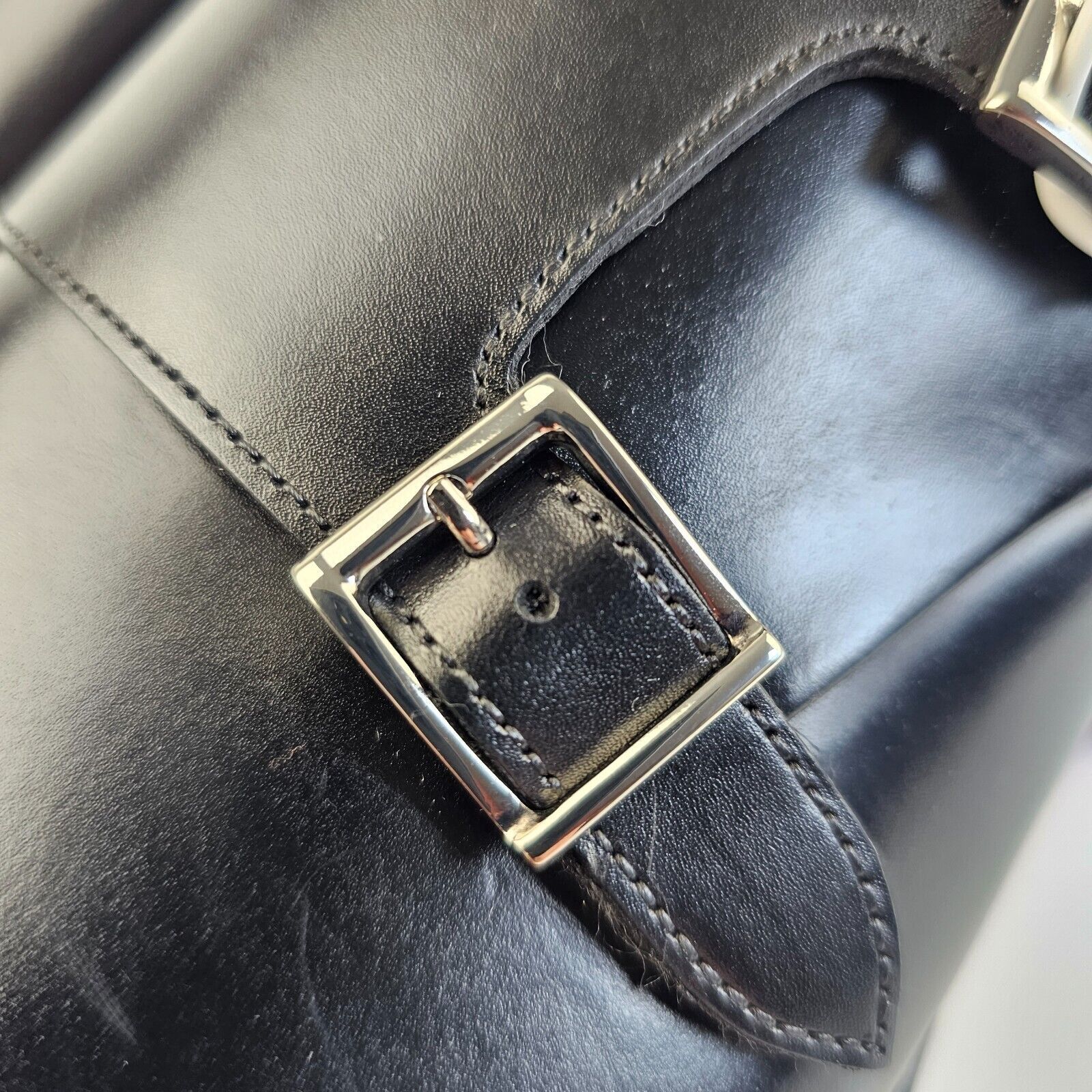 Santoni Santoni Back Polished Leather Double Buckle Shoe New Size US 11 / EU 44 - 9 Thumbnail