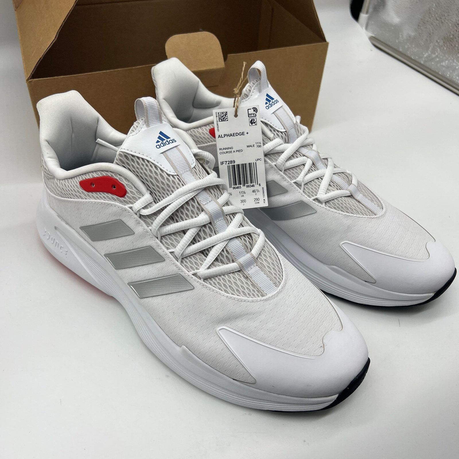 Adidas Adidas Alphaedge Running Shoes MENS 12 White Lace Up Size US 12 / EU 45 - 1 Thumbnail