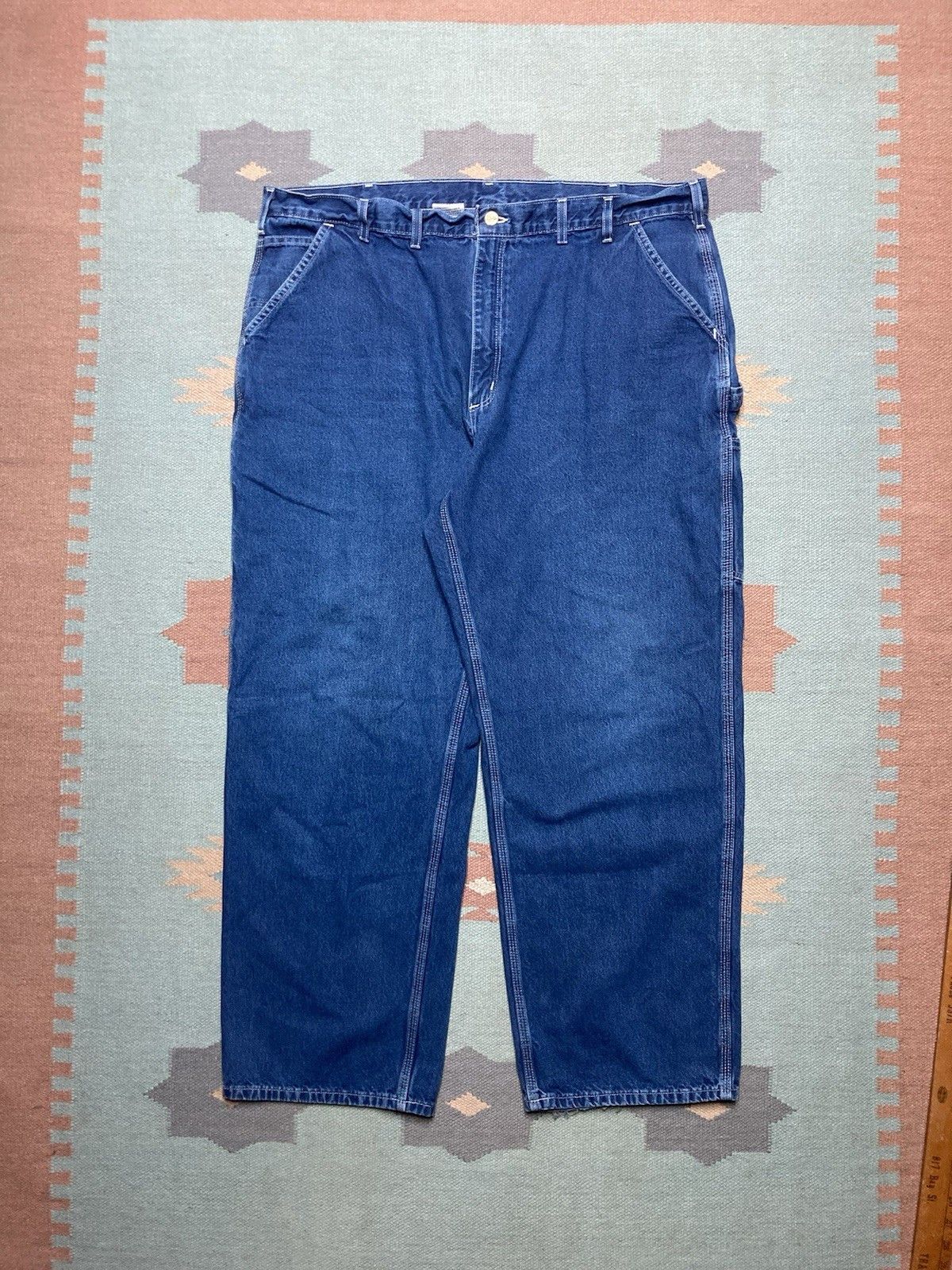 Vintage carhartt denim carpenter jeans B13 DST straight dungar 42x30 Size US 42 / EU 58 - 4 Thumbnail