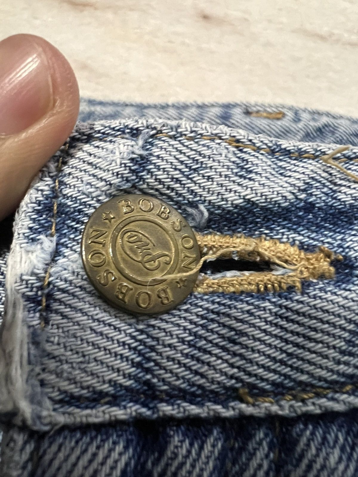 If Six Was Nine 💥90s Bobson Light Wash Distressed Jean Size US 30 / EU 46 - 9 Thumbnail