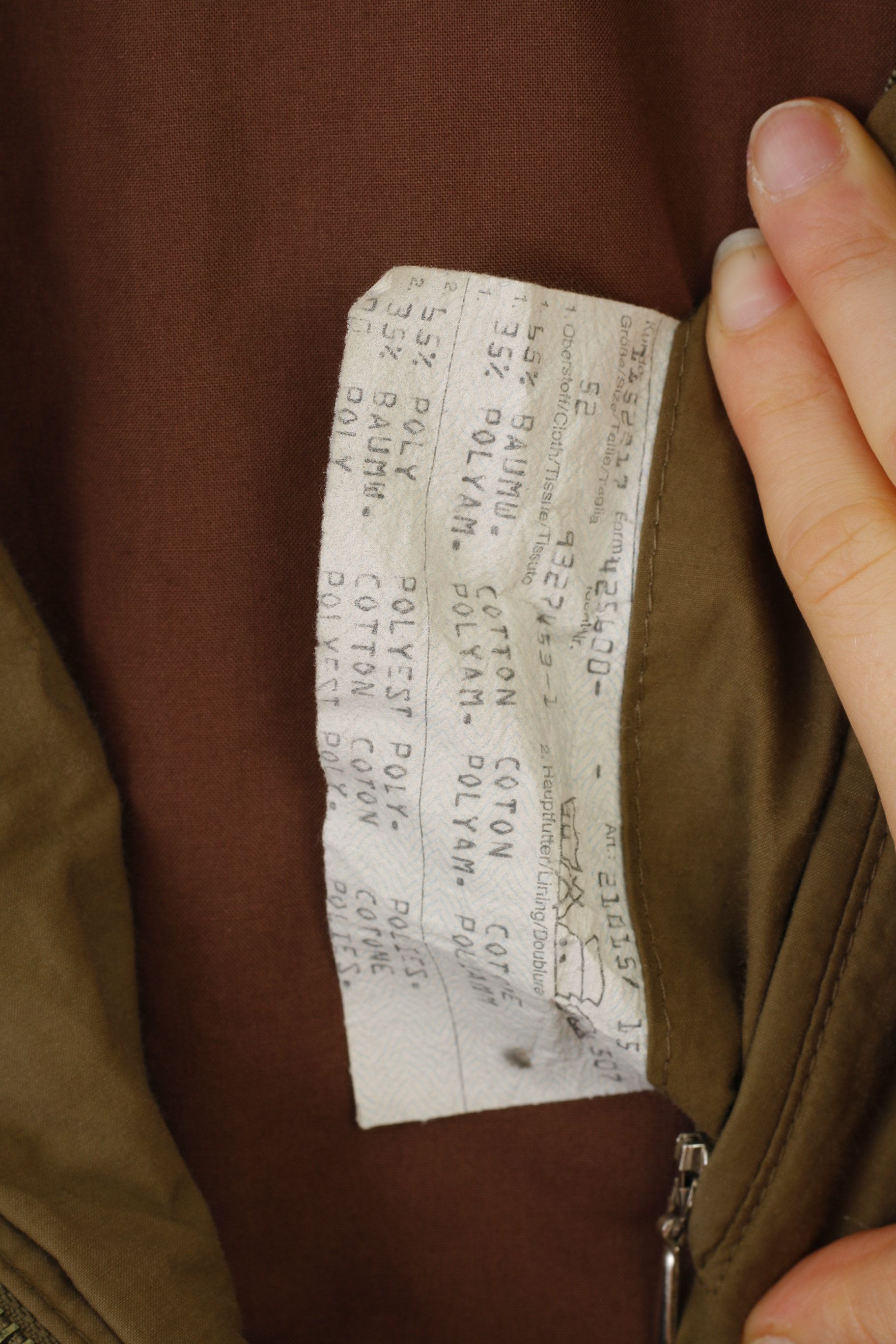 Bugatti Bugatti Men 52 XL Coat Khaki Cotton Full Zipper Vintage 0866 Size US XL / EU 56 / 4 - 8 Thumbnail