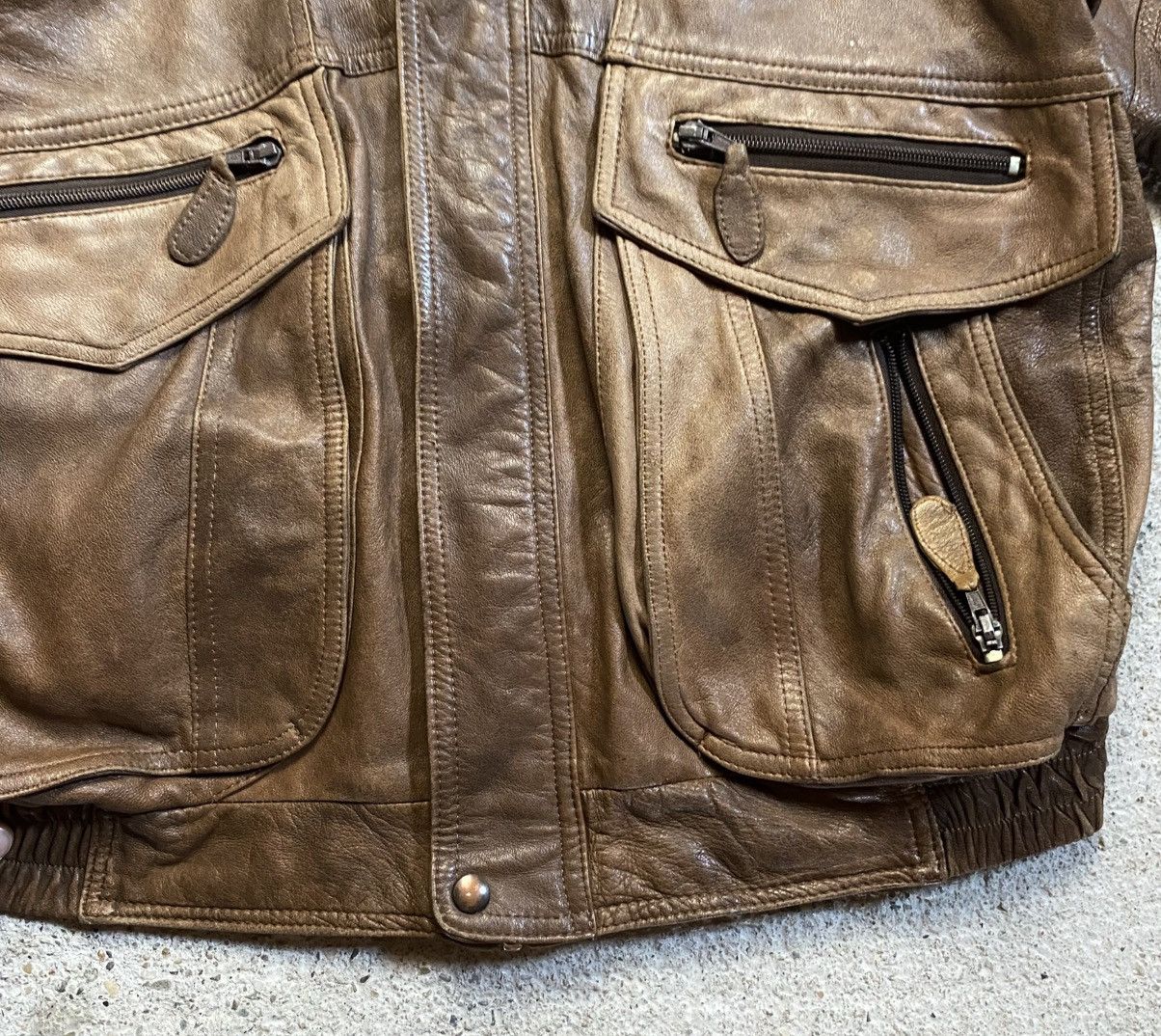 Vintage Bomber leather jacket brown avantgarde archive vintage Size US XL / EU 56 / 4 - 9 Thumbnail