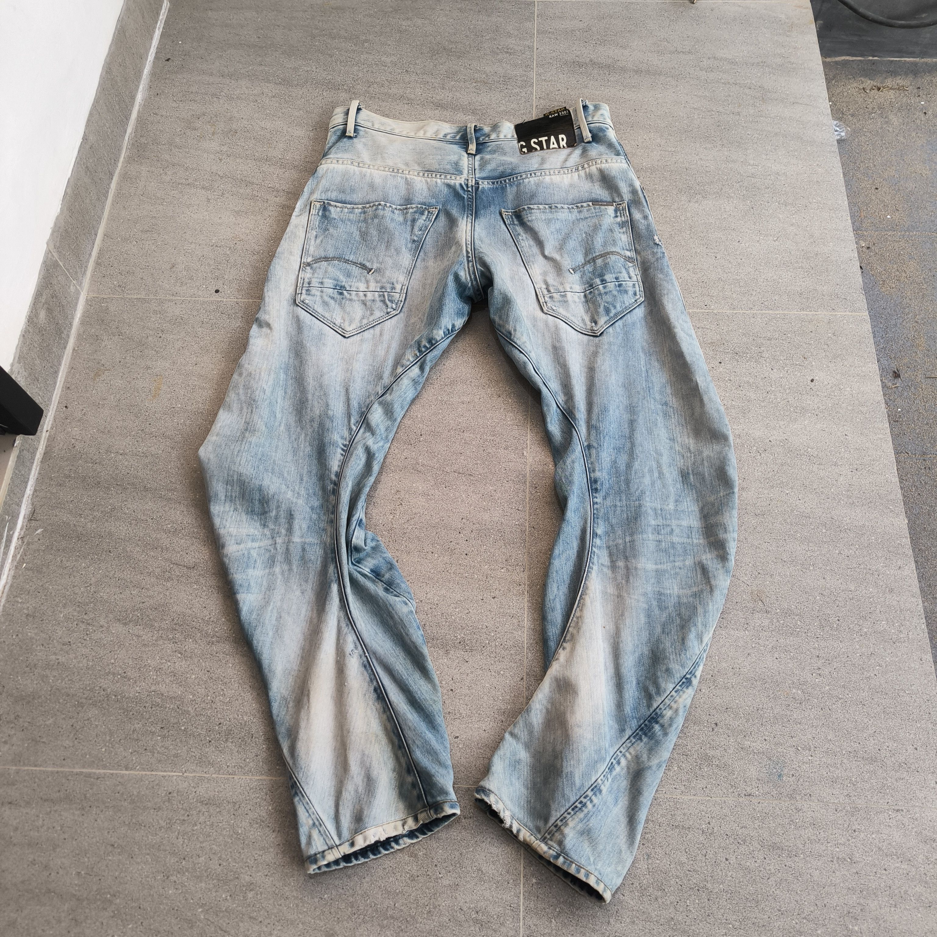 G-Star G-Star Raw 3301 Arc 3D Loose Fit Washed Denim Jeans Size US 32 / EU 48 - 10 Thumbnail