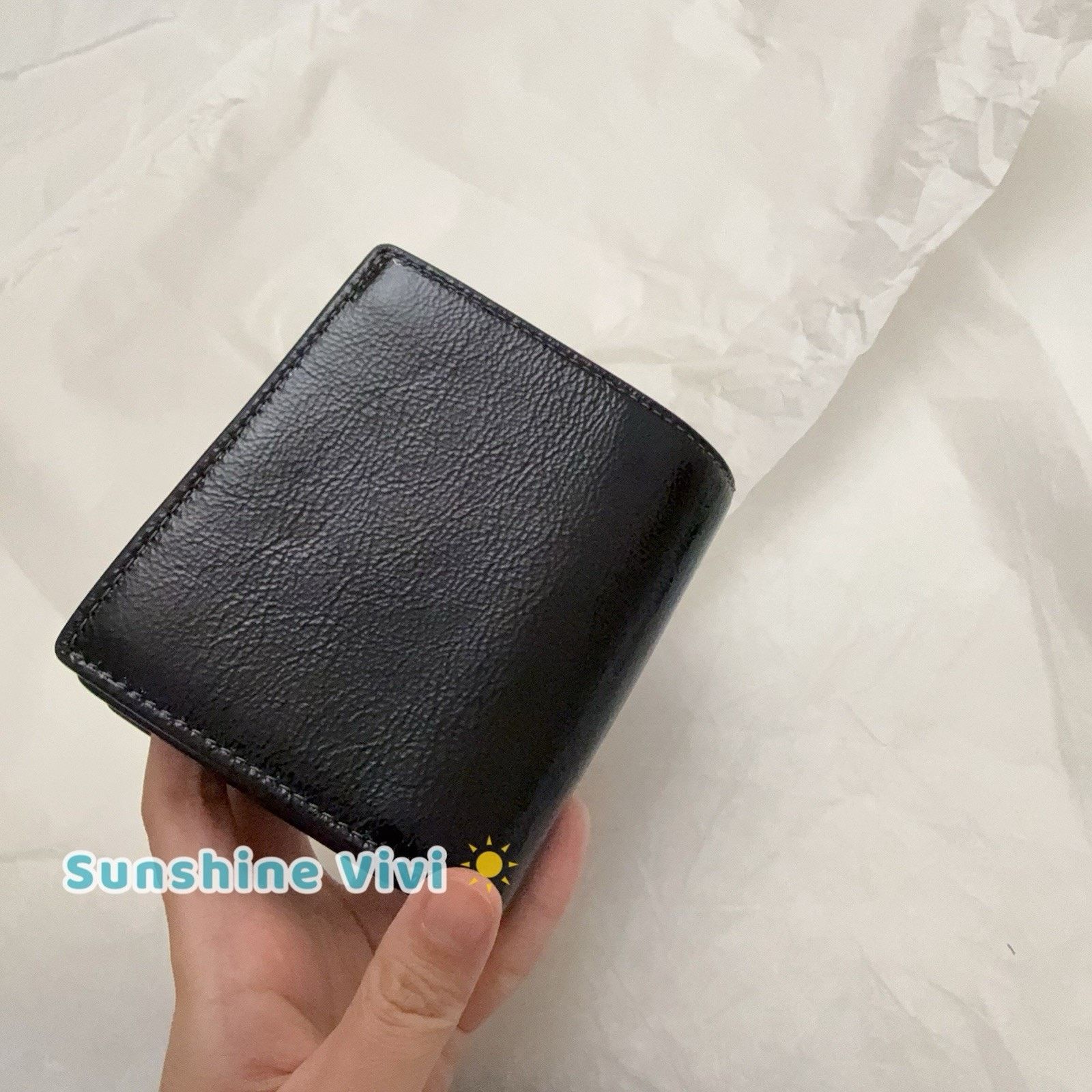 Coach NWT Coach Snap Wallet CCL79 Black Patent Leather w/C Charm Size ONE SIZE - 4 Thumbnail
