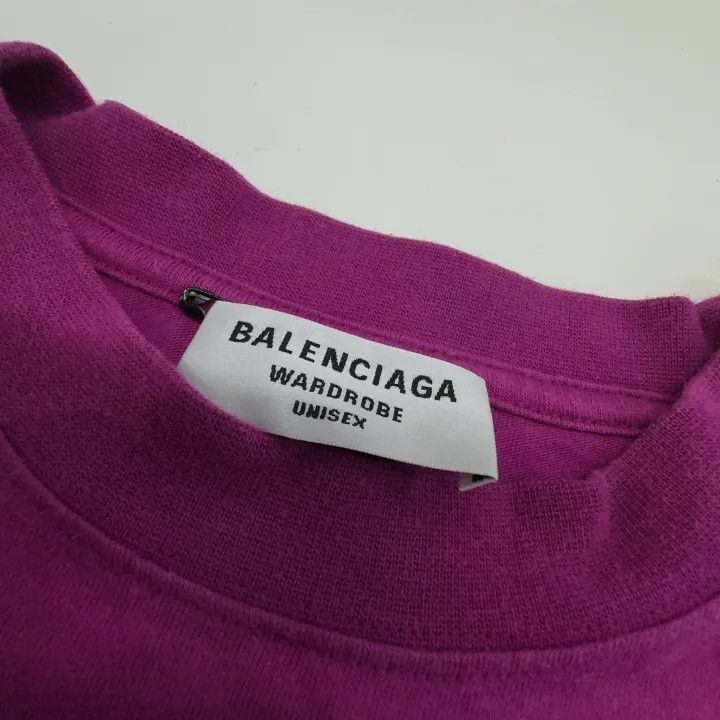 Balenciaga Balenciaga Pink Logo Print Short Sleeve T-shirt 0079-2507 Size XXS / US 00 / IT 34 - 3 Thumbnail
