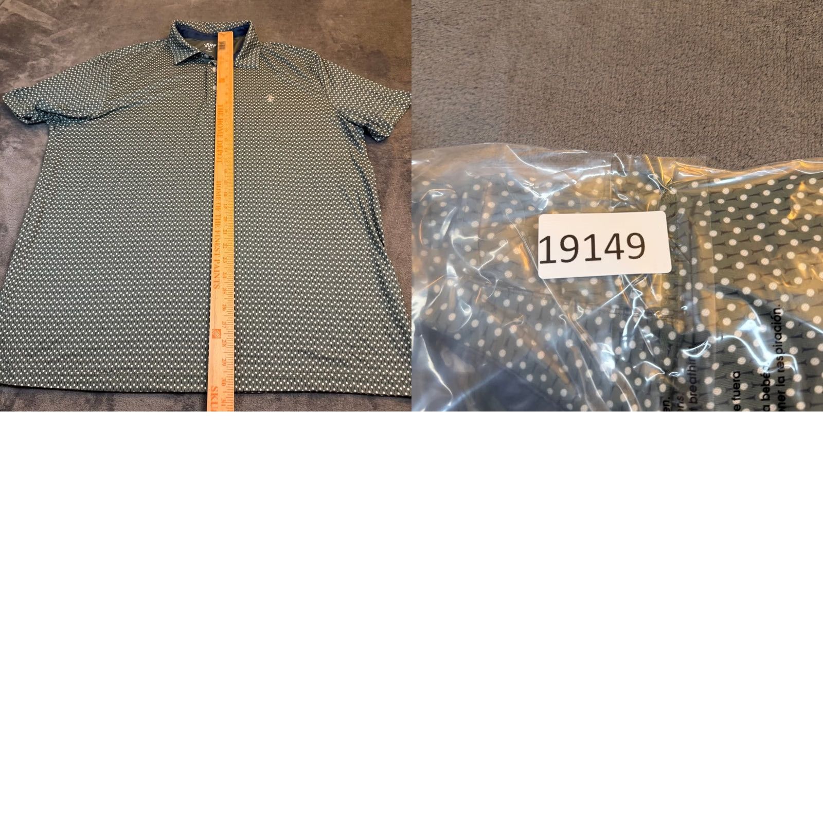 Izod Izod Golf Polo Shirt Mens XL Green Geometric Print Performance Stretch Moisture Wicking Polo Shirt Activewear Casual Mens Size US XL / EU 56 / 4 - 8 Thumbnail