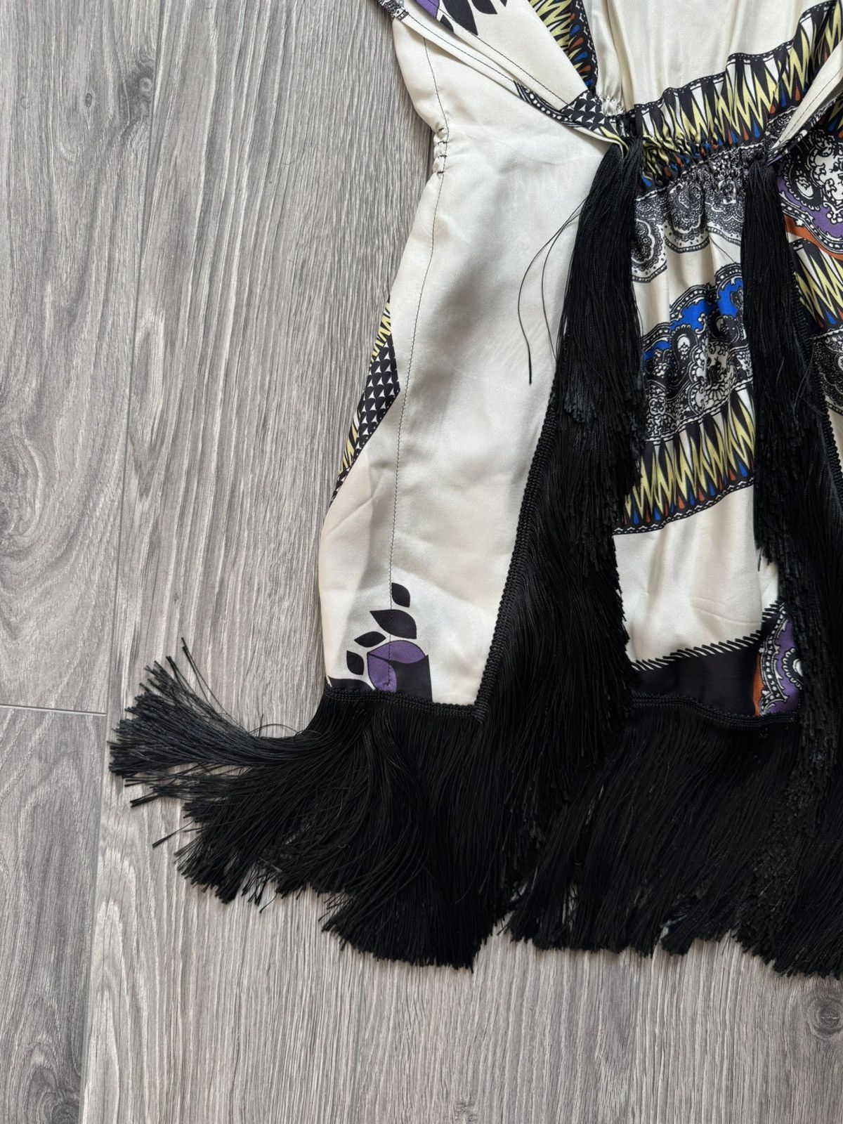 Etro Etro Milano multicolor silk midi fringe dress 40 Size S / US 4 / IT 40 - 4 Thumbnail