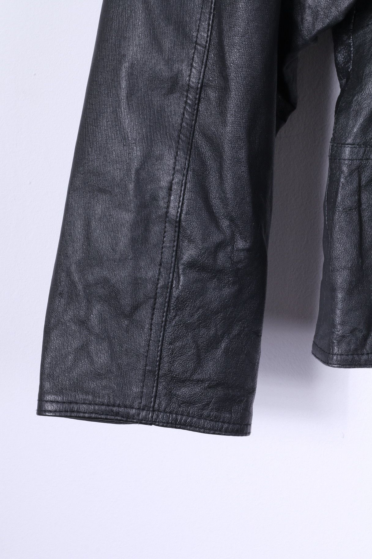 Vintage Miss Joy Women 38 M Jacket Black Leather Biker 0978 Size M / US 6-8 / IT 42-44 - 6 Thumbnail