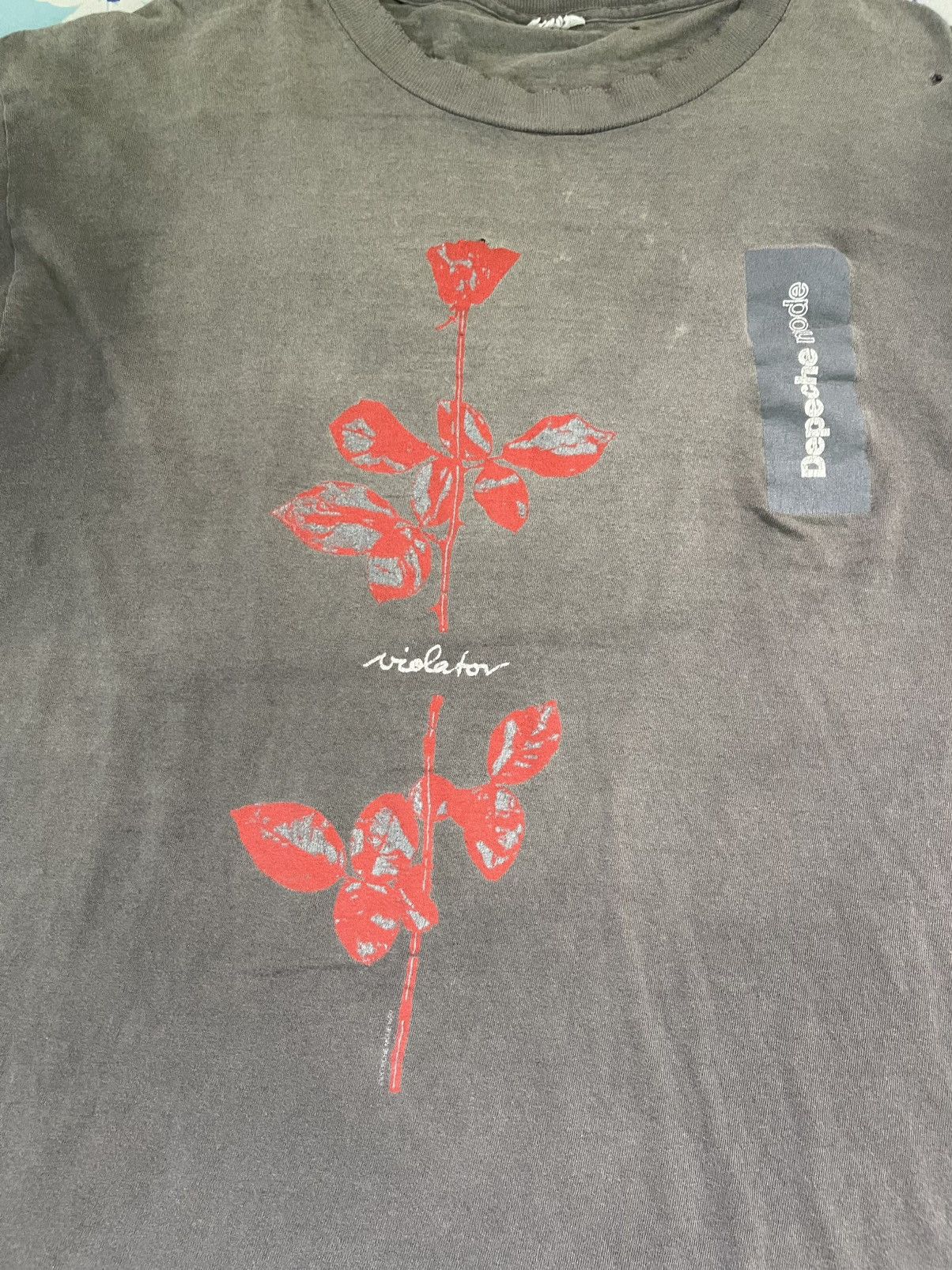 Band Tees Thrashed 1990 Depeche Mode Violator Album World Tour Tee Size US M / EU 48-50 / 2 - 3 Thumbnail