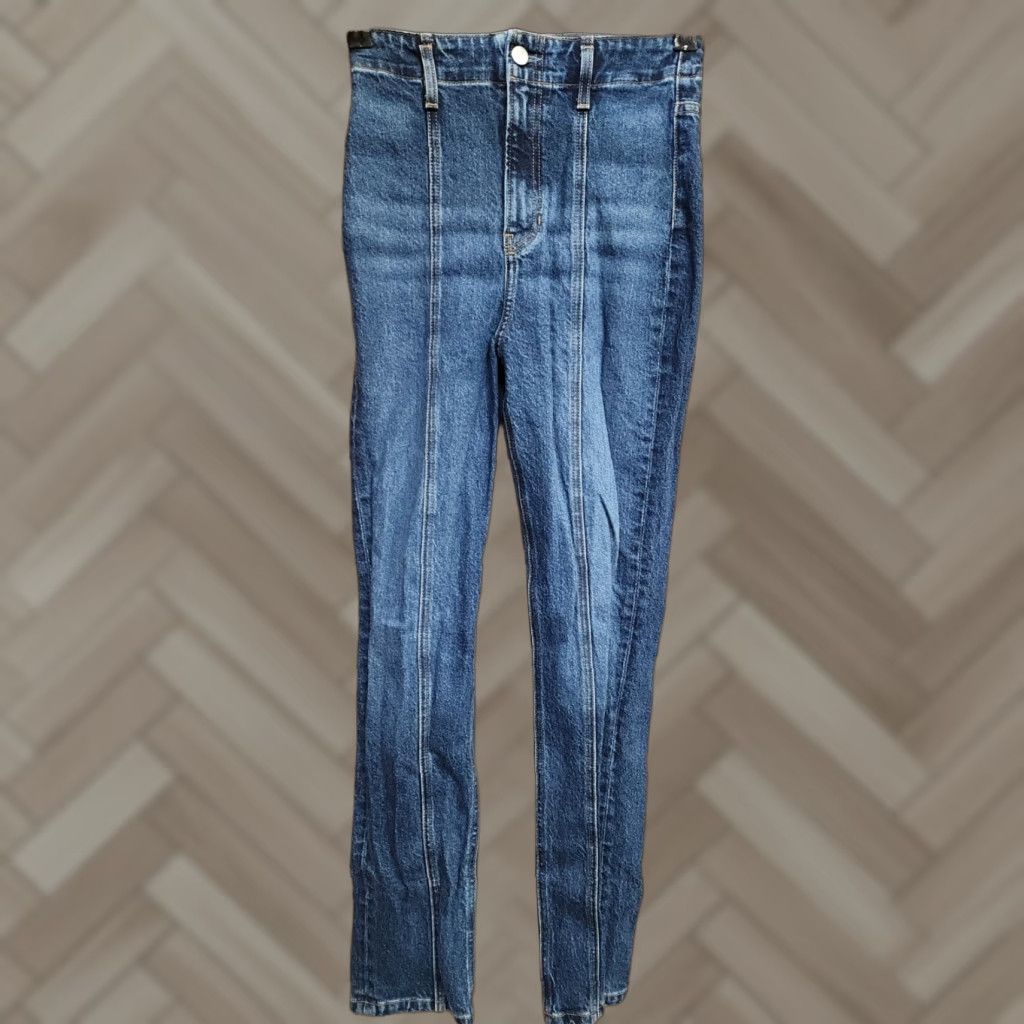 Reformation Reformation Aimie Seamed High Rise Skinny Jeans 24 Medium Blue Womens Jeans Skinny Size 42" / US 20 - 1 Thumbnail