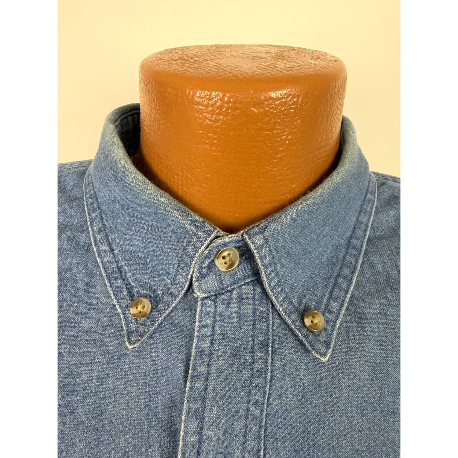Vintage VINTAGE Fort Worth Denim Shirt Men XL Texas Long Horn Cowboy Button Up Minimal Shirt Men XL Blue Cotton Denim Embroidered 90s Texas Outdoor Y2K Size US XL / EU 56 / 4 - 4 Thumbnail
