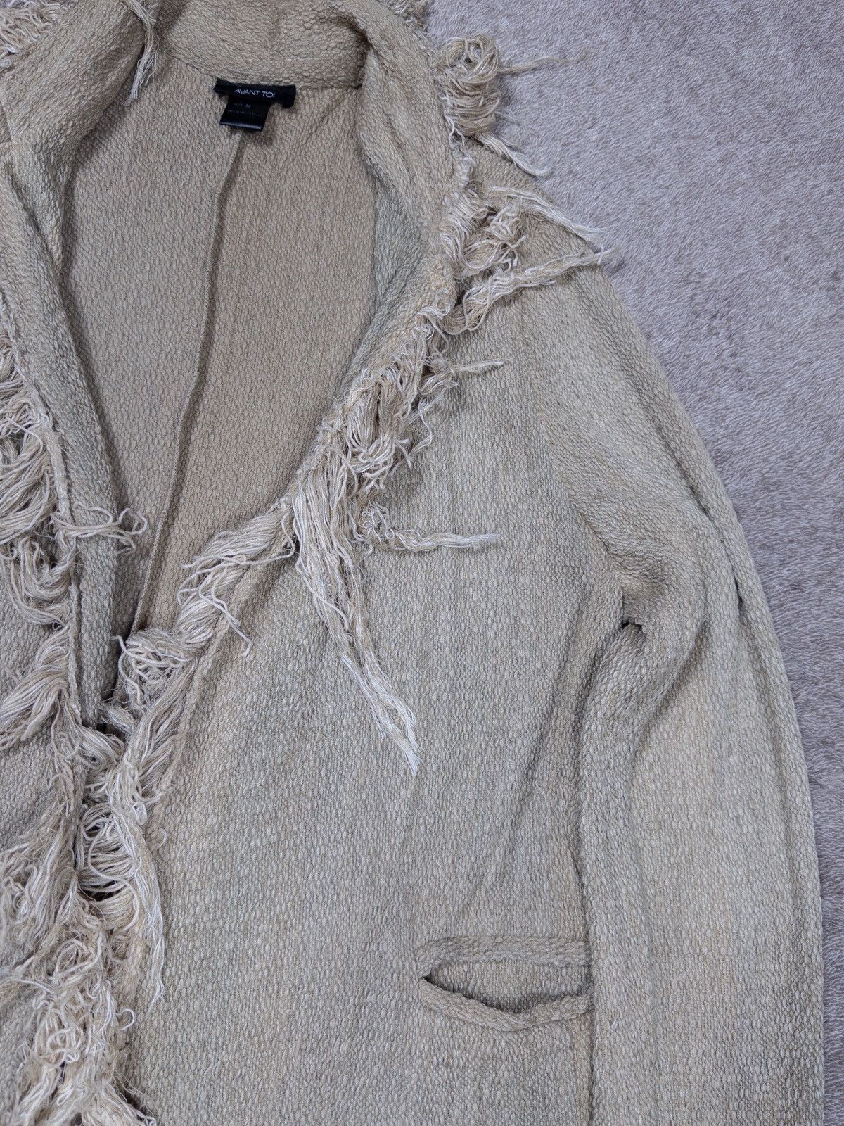 Avant Toi Woman’s Avant Toi Beige Cotton Fringe Cardigan Jacket Size M Size M / US 6-8 / IT 42-44 - 6 Thumbnail