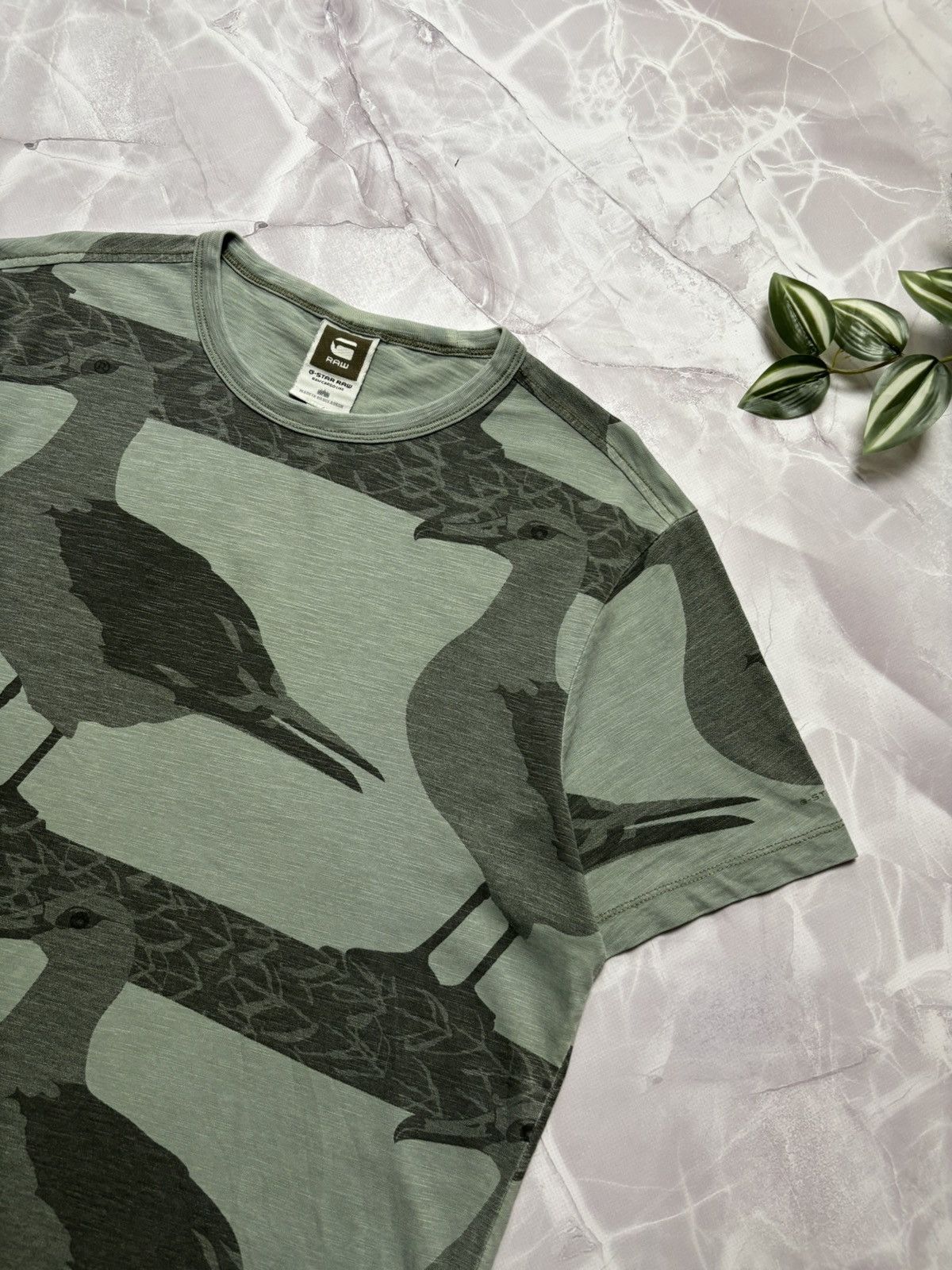 G-Star G-Star Raw Islander T-Shirt Albatross Bird Green Sage Mens L Size US L / EU 52-54 / 3 - 3 Thumbnail