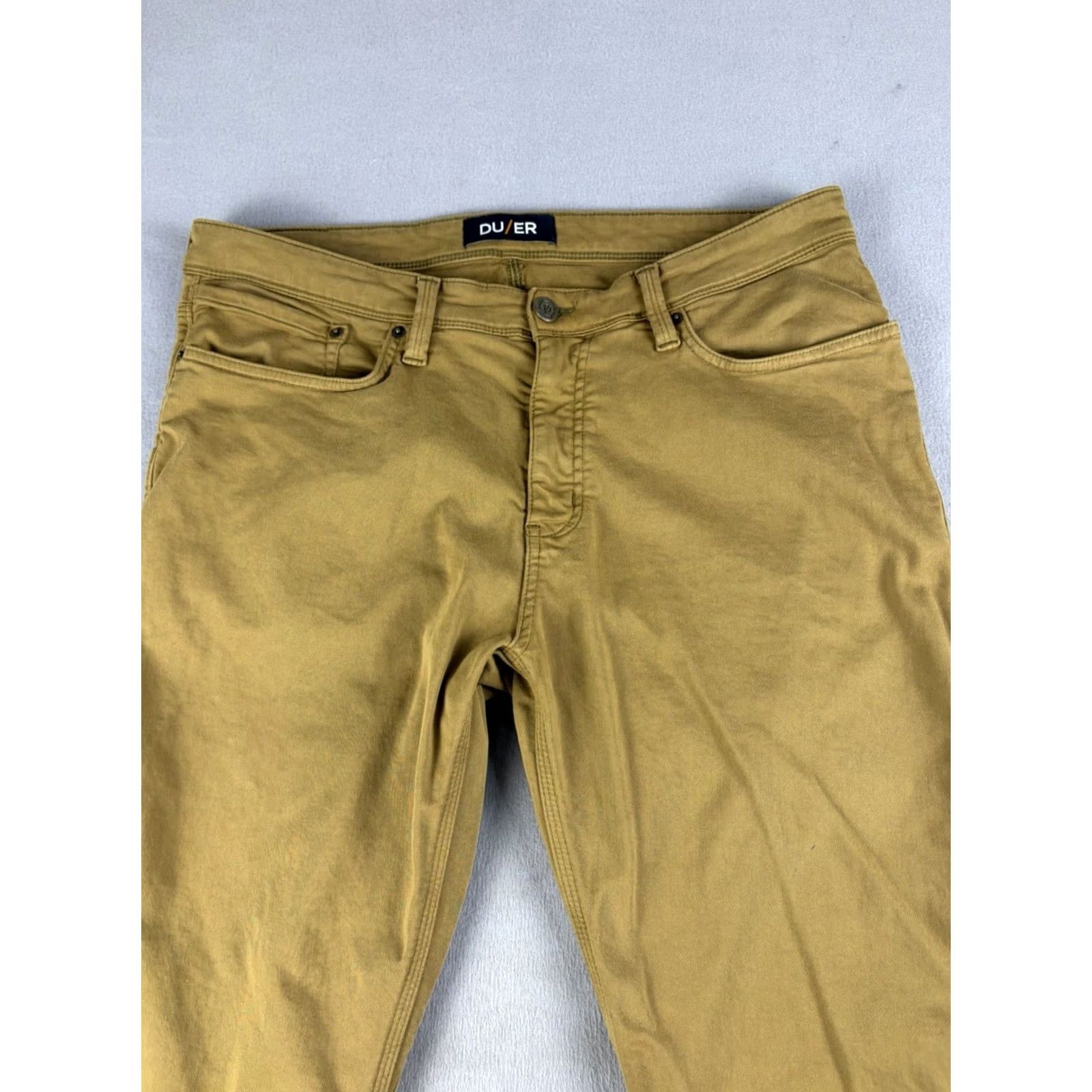 DUER Duer Pants Mens 36x28 Brown Relaxed Taper Anti-Bact Chino Lyocell Tapered Button Inseam 28in Size US 36 / EU 52 - 2 Thumbnail