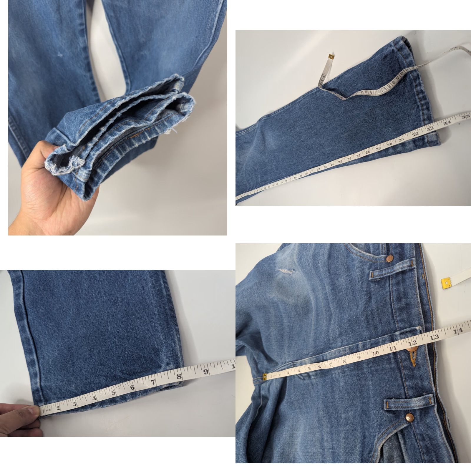 Wrangler VINTAGE Wrangler Jeans Men's 36x34 Cowboy Cut Bootcut Distressed 13MWZ Western Workwear Jeans Size US 36 / EU 52 - 8 Thumbnail