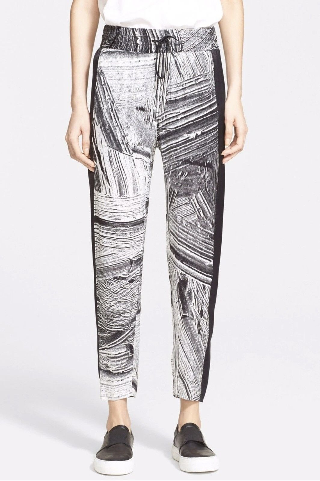 Helmut Lang Helmut Lang Method Silk Brushstroke Printed Drawstring Pants Size 30" / US 8 / IT 44 - 17 Thumbnail
