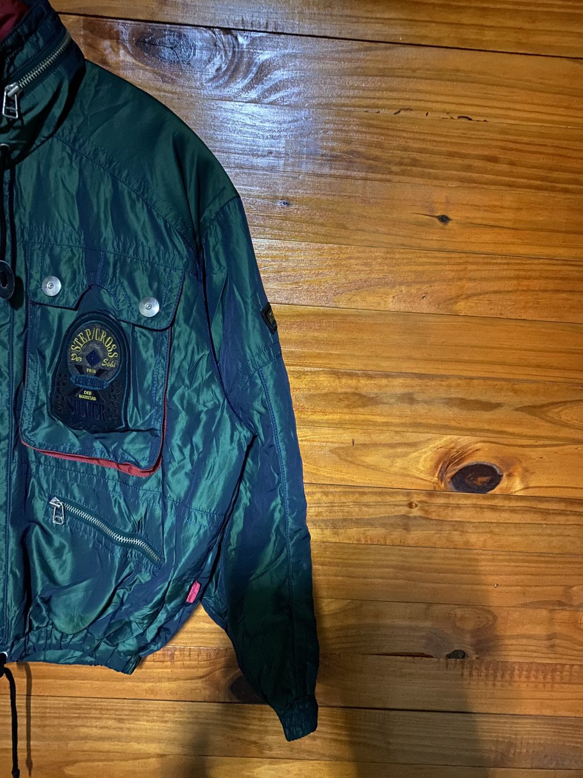 Vintage Vintage STEP/CROSS Quilted Puffer Jacket Green Japanese Size US M / EU 48-50 / 2 - 8 Thumbnail