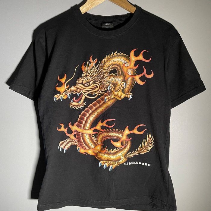 La Galaxy Vintage Y2K Dragon Flame Singapore Grunge Cyber 90s T-Shirt ...