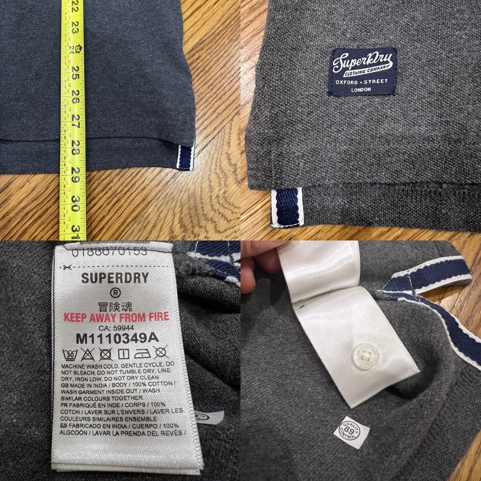 Superdry Superdry Mens Polo Shirt Enamel Gray Size XL Casual Cotton Short Sleeve Vintage Logo 2010s Size US XL / EU 56 / 4 - 8 Thumbnail
